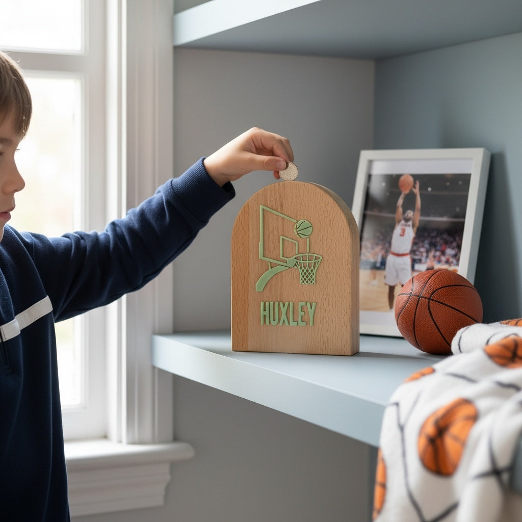 Acrylic Basketball Hoop Personalised Arch Moneybox