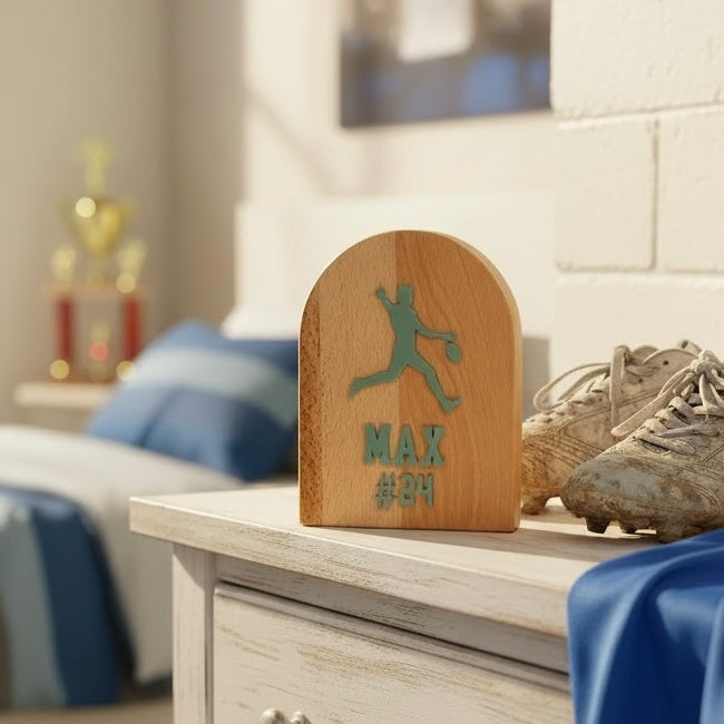Acrylic Kicking Goals Footballer Personalised Arch Moneybox