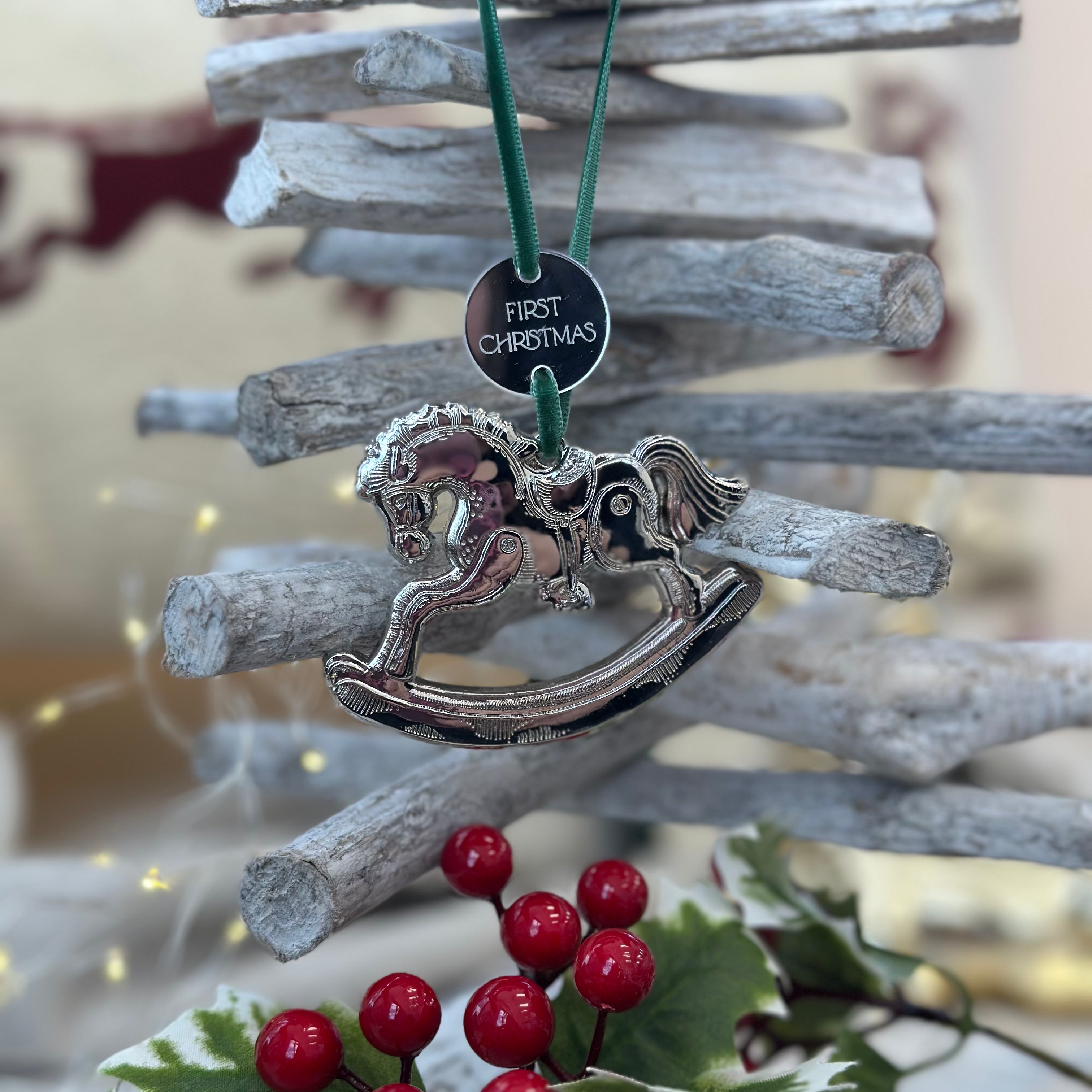 Vintage Rocking Horse Personalised Ornament