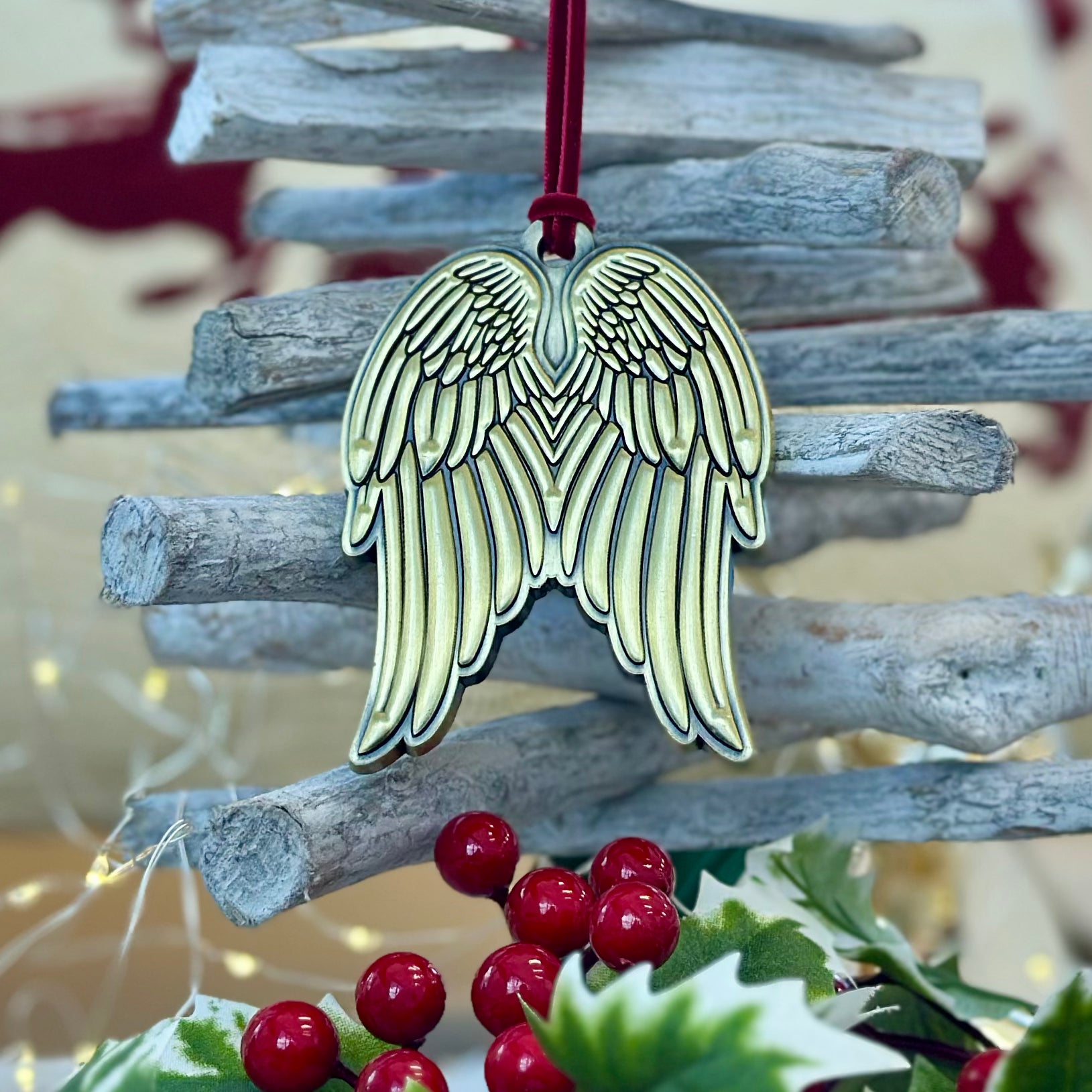 Heaven's Embrace – Angel Wings Personalised Ornament