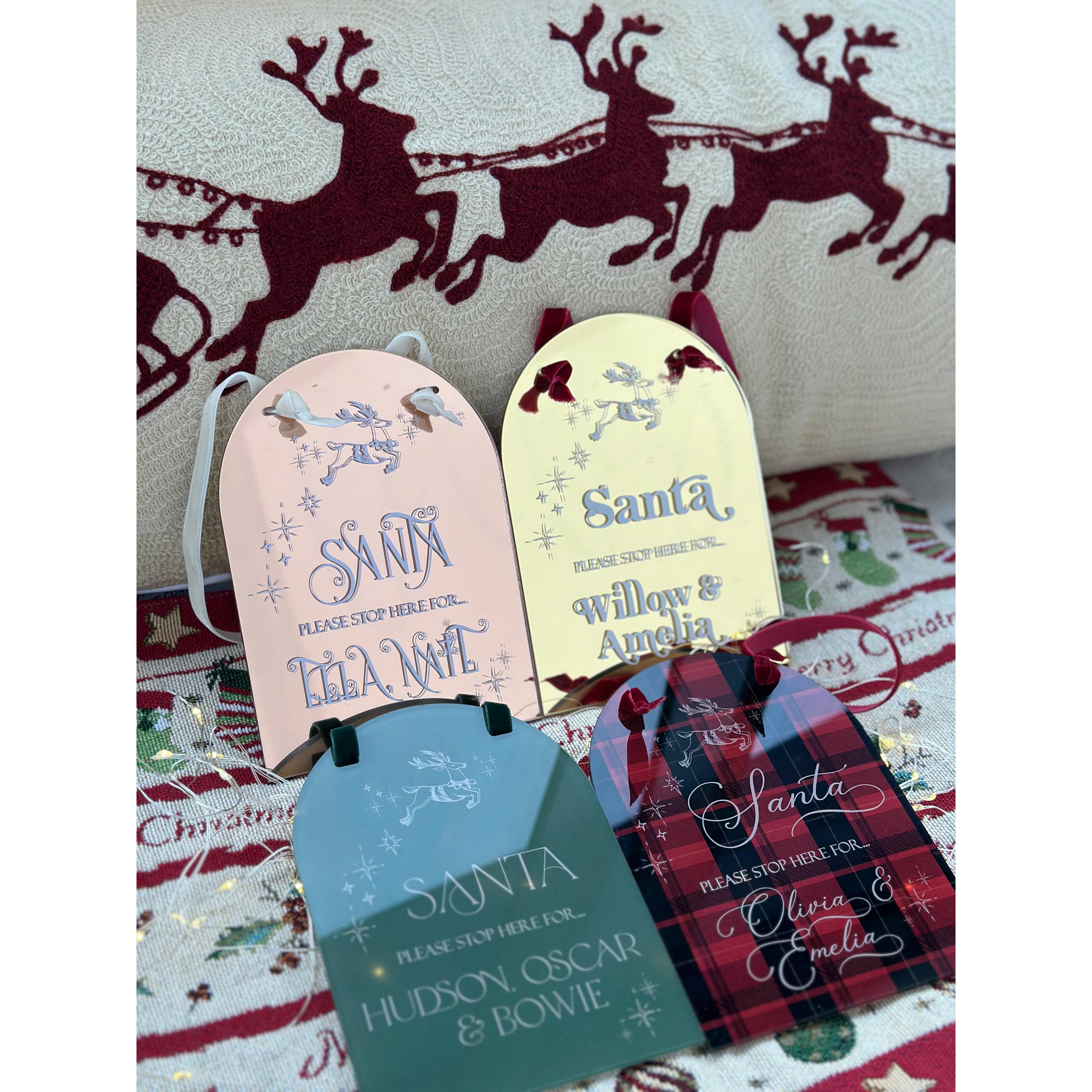 "Santa Please Stop Here" Hanging Plaque