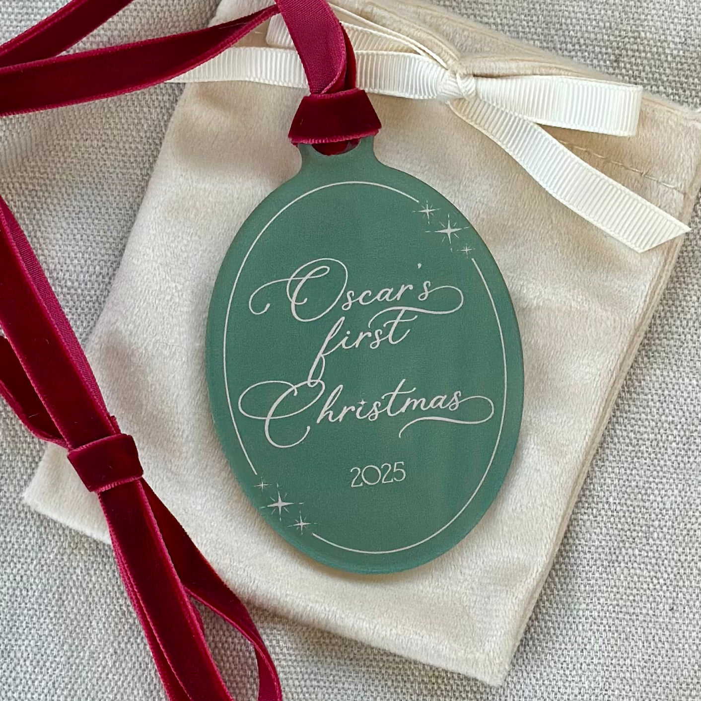 "My First Christmas" Announcement Hanger & Plaque