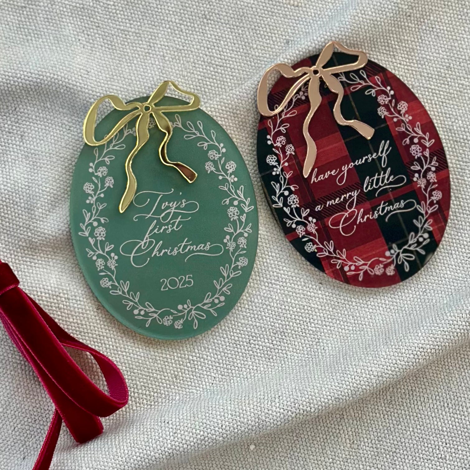 "My First Christmas" Announcement Hanger & Plaque