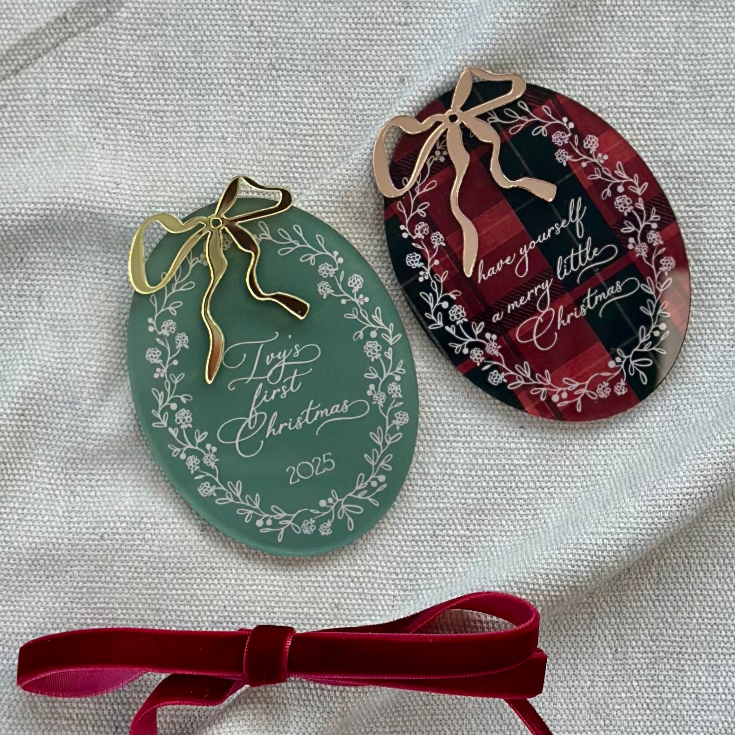"My First Christmas" Announcement Hanger & Plaque