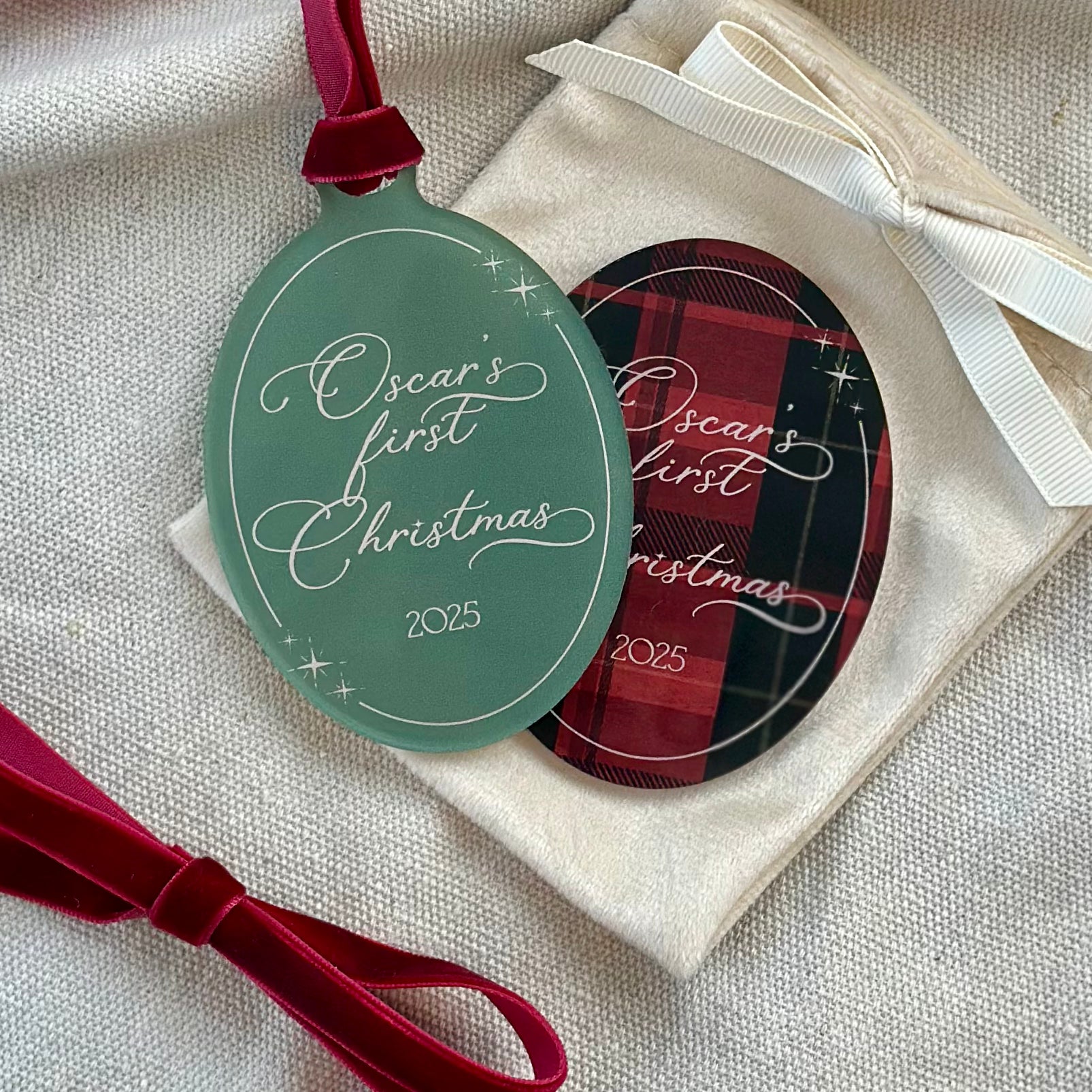 "My First Christmas" Announcement Hanger & Plaque