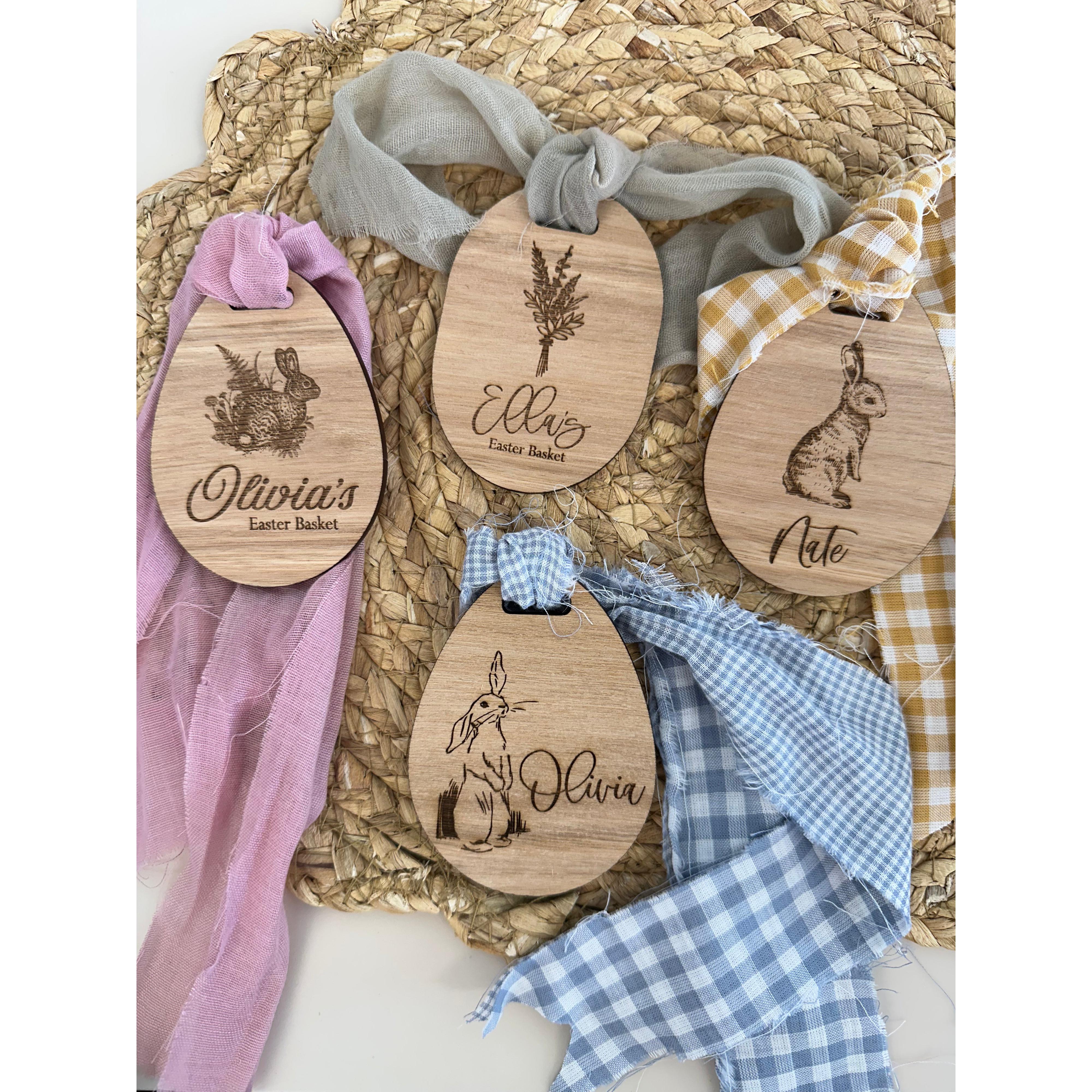 Vintage Timber Easter Egg Tag