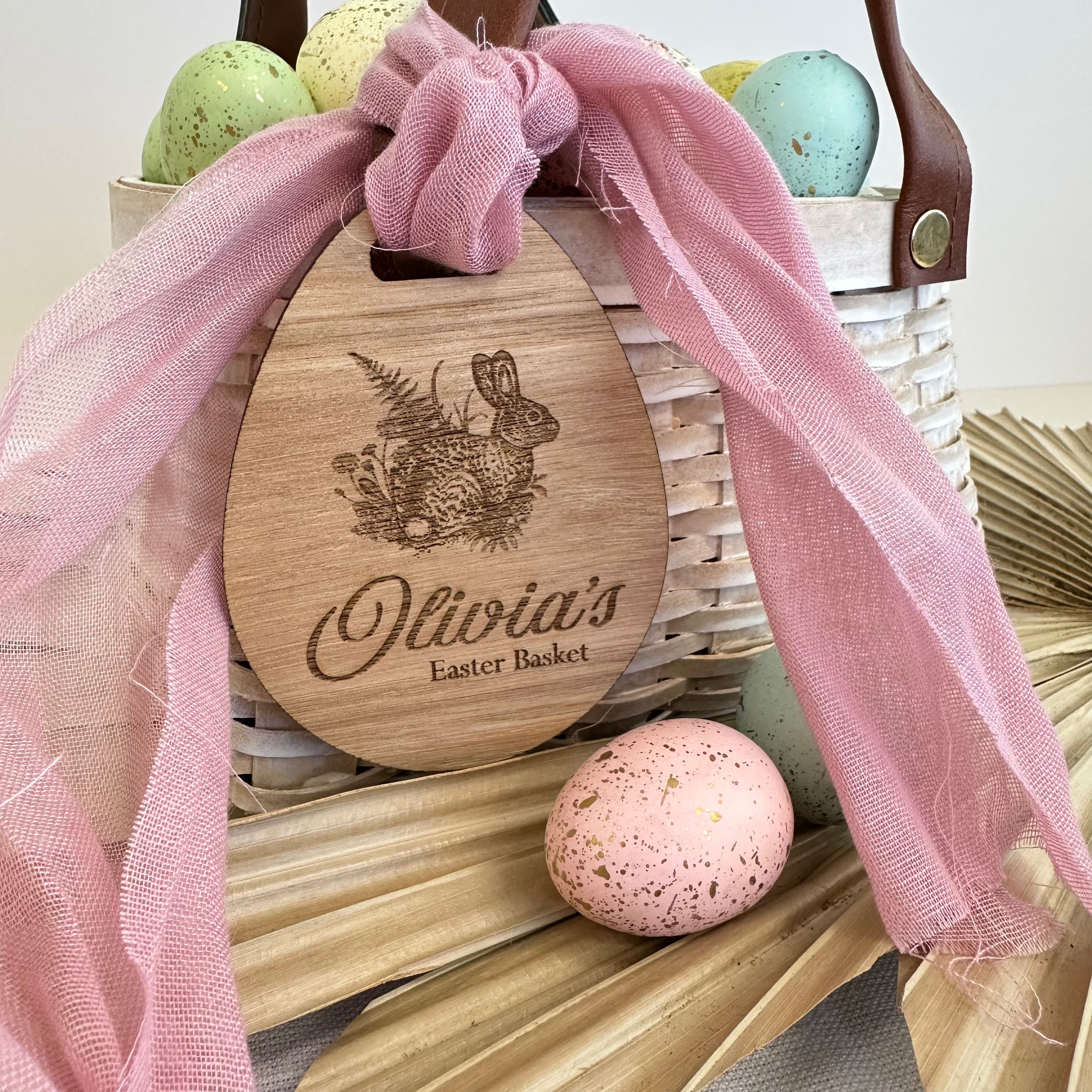 Vintage Timber Easter Egg Tag