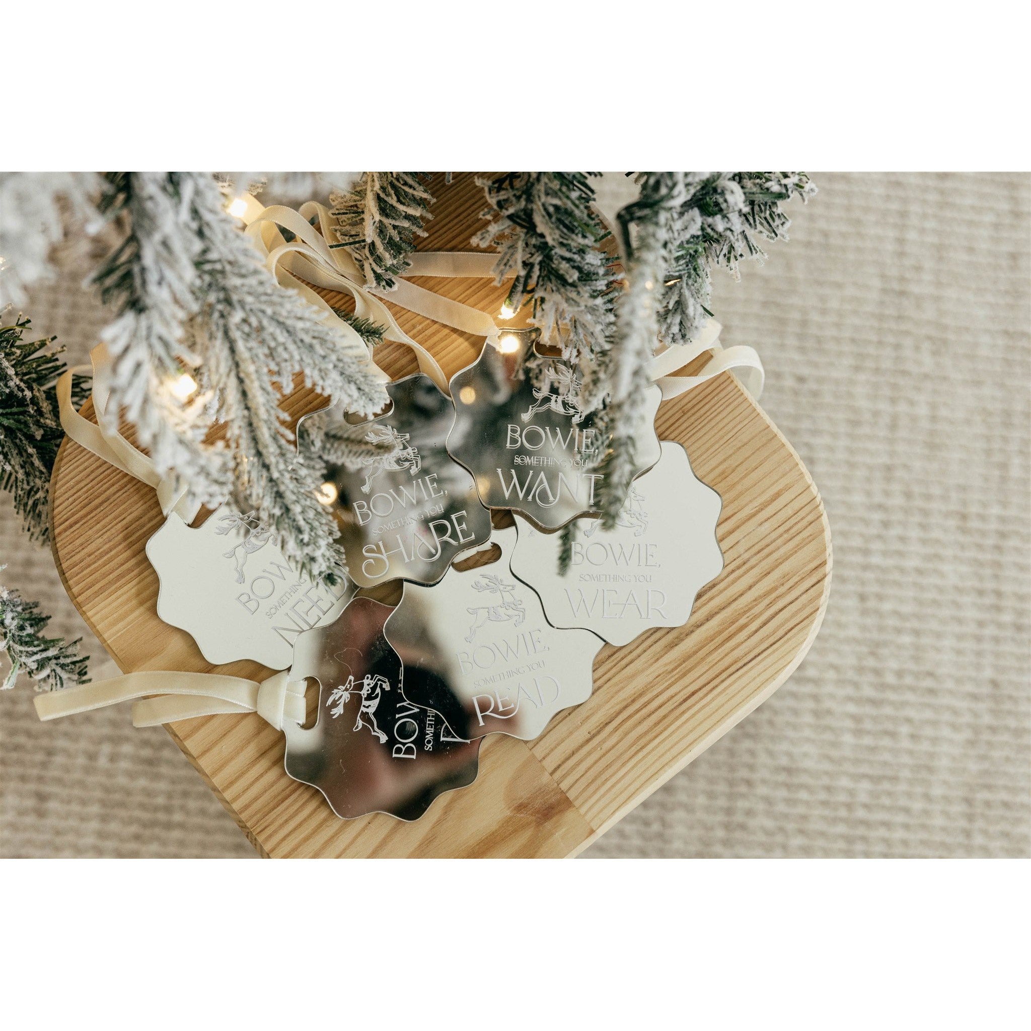 Wavy Colour Acrylic "Something" Christmas Gift Tags