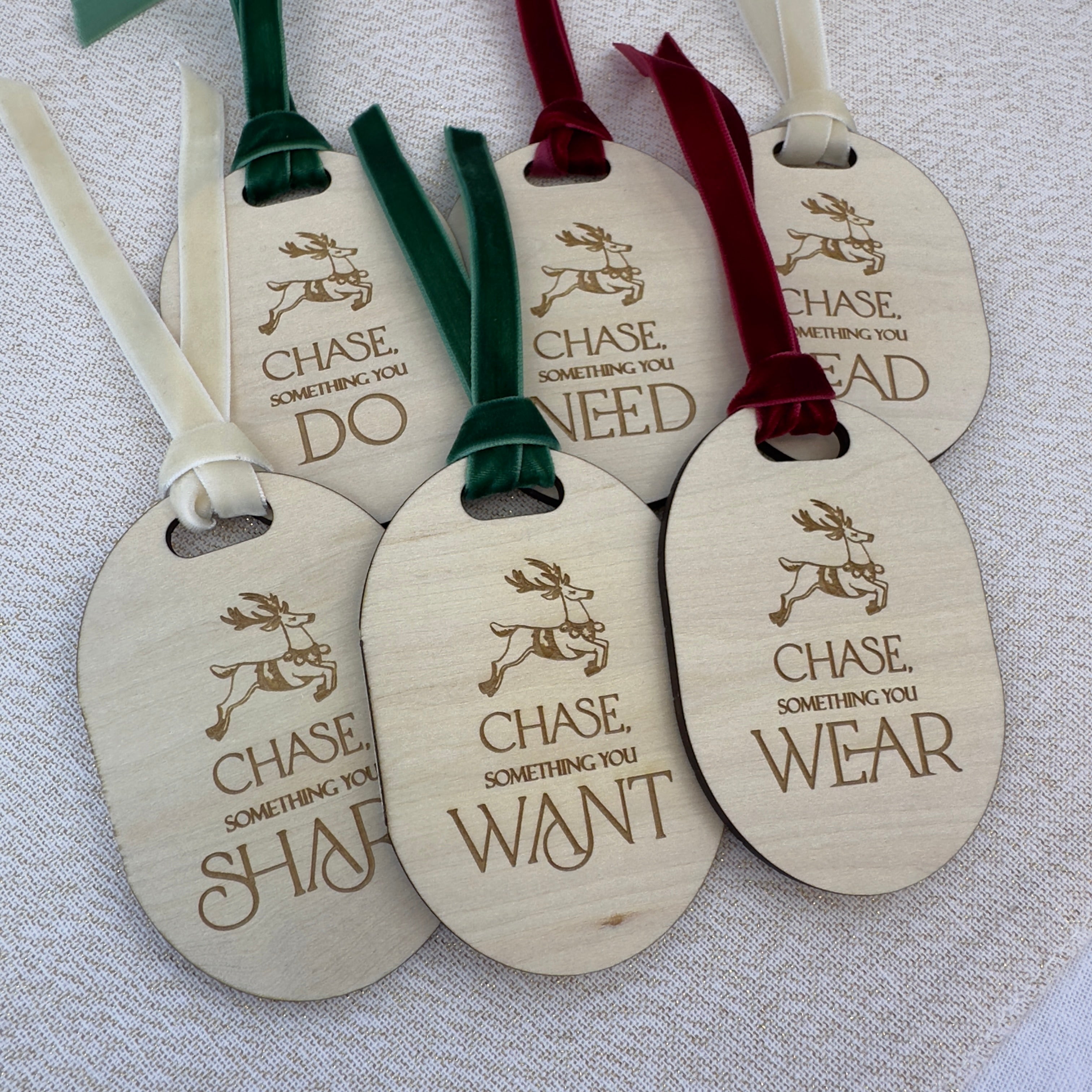 Oval Timber "Something" Christmas Gift Tags