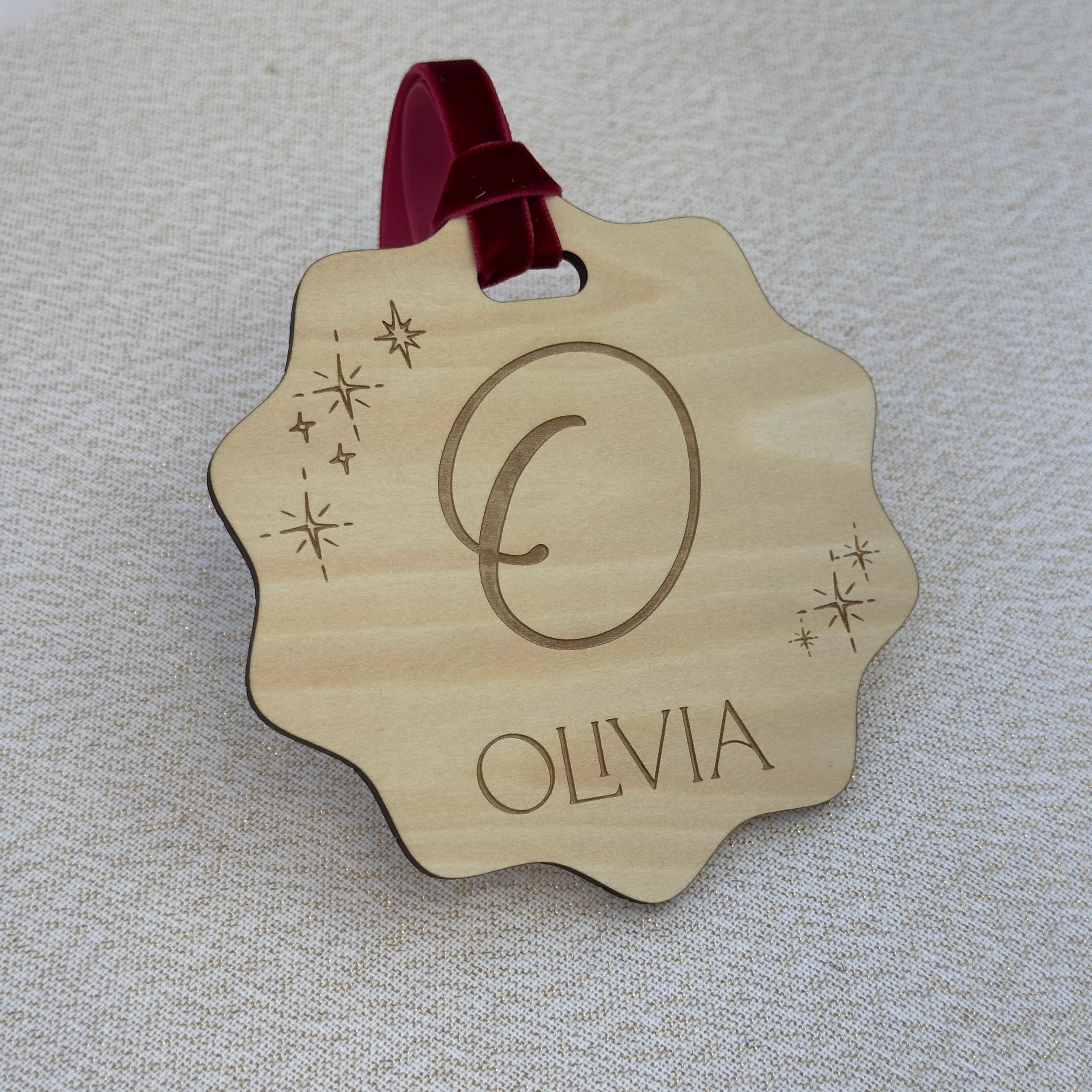 Wavy Initials Gift Tag (for Santa Sack)