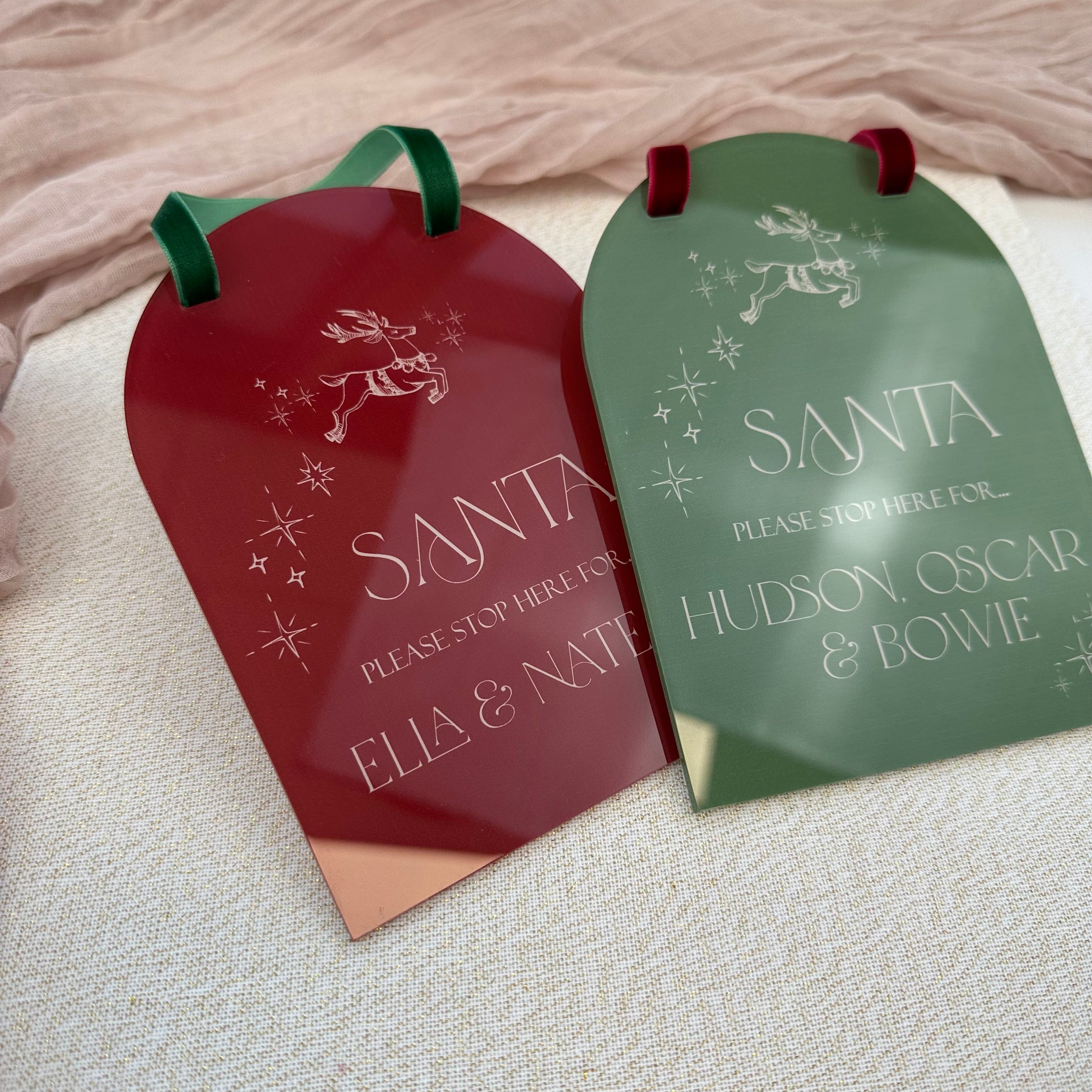 "Santa Please Stop Here" Hanging Plaque