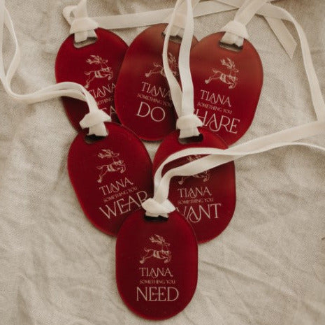 Oval Colour Acrylic "Something" Christmas Gift Tags