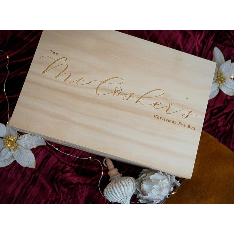 Traditional Font Hinge Lid Keepsake Box