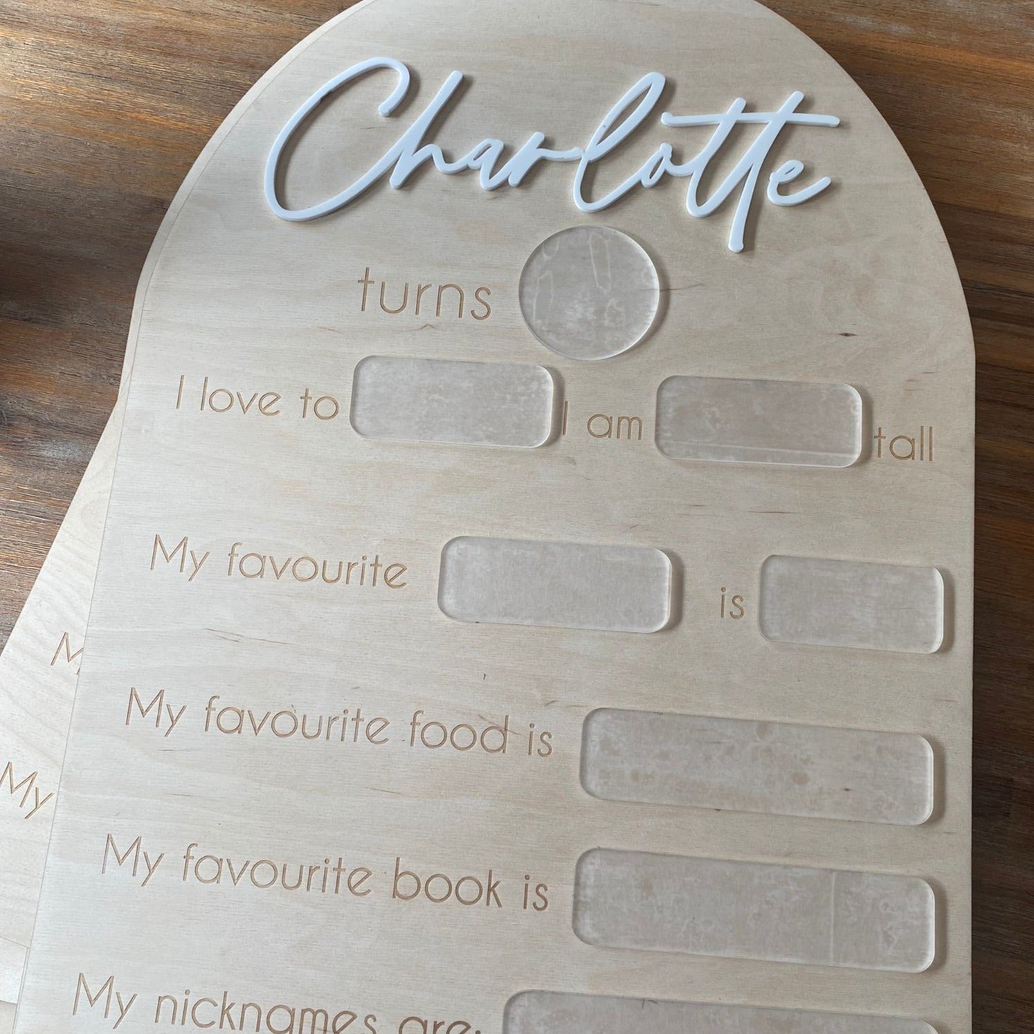 Personalised Birthday Board