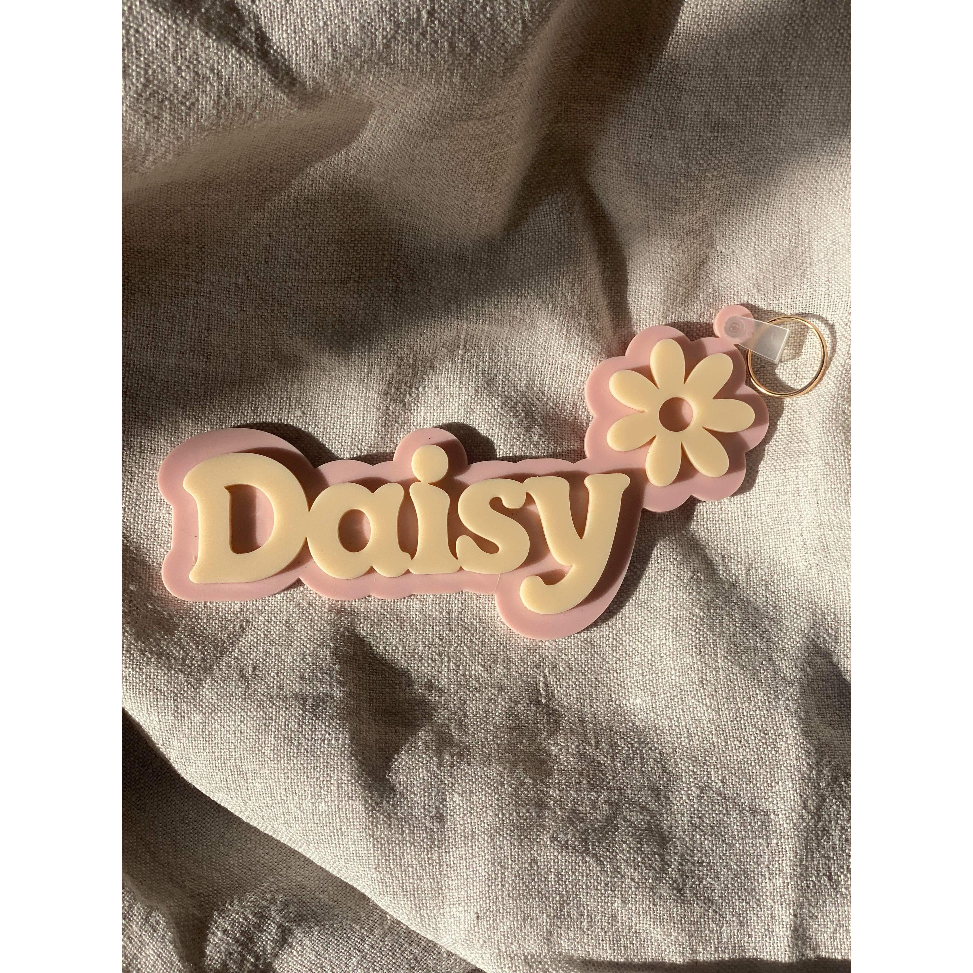 Daisy Double Layer Personalised Bag Tag