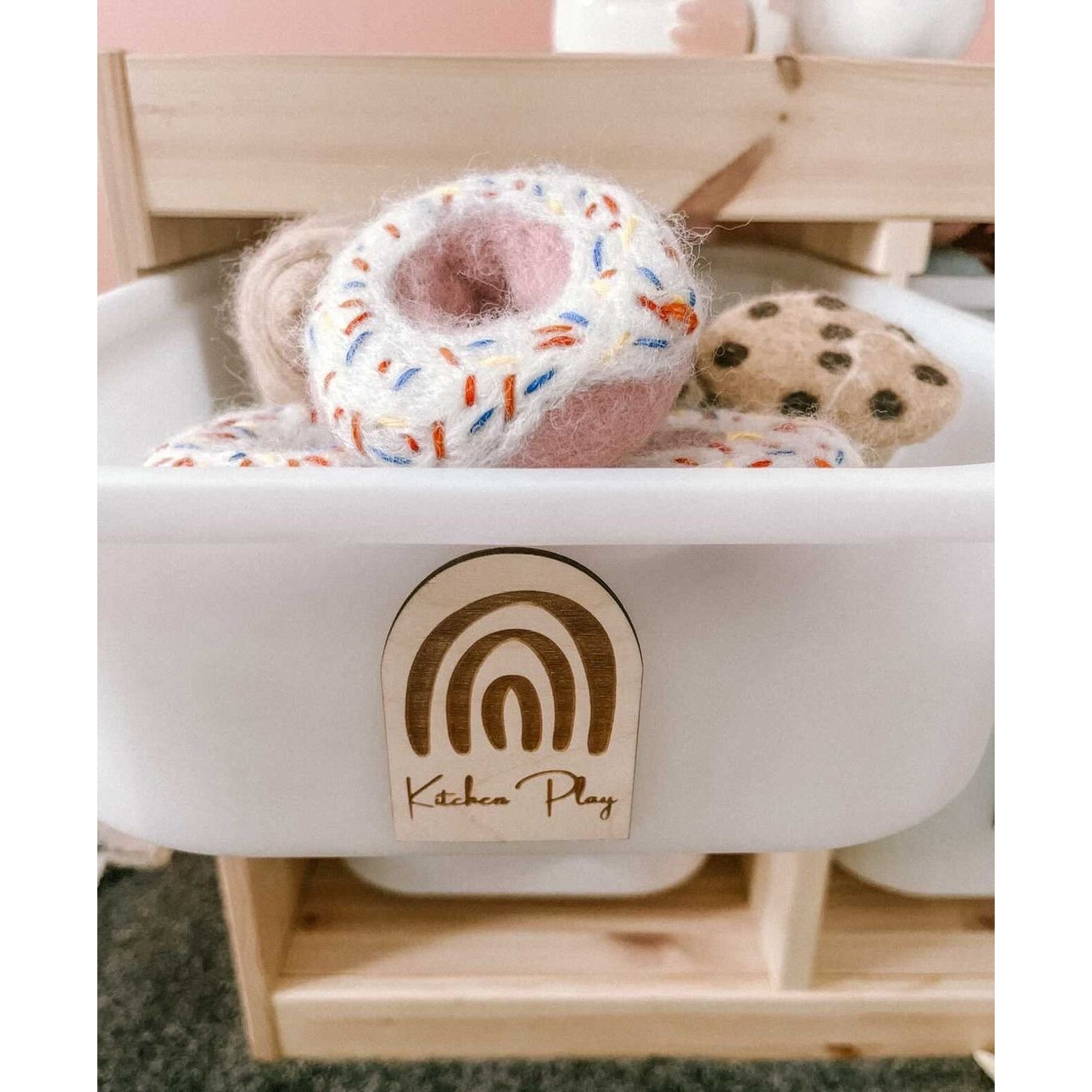 Playroom Storage Wooden Discs