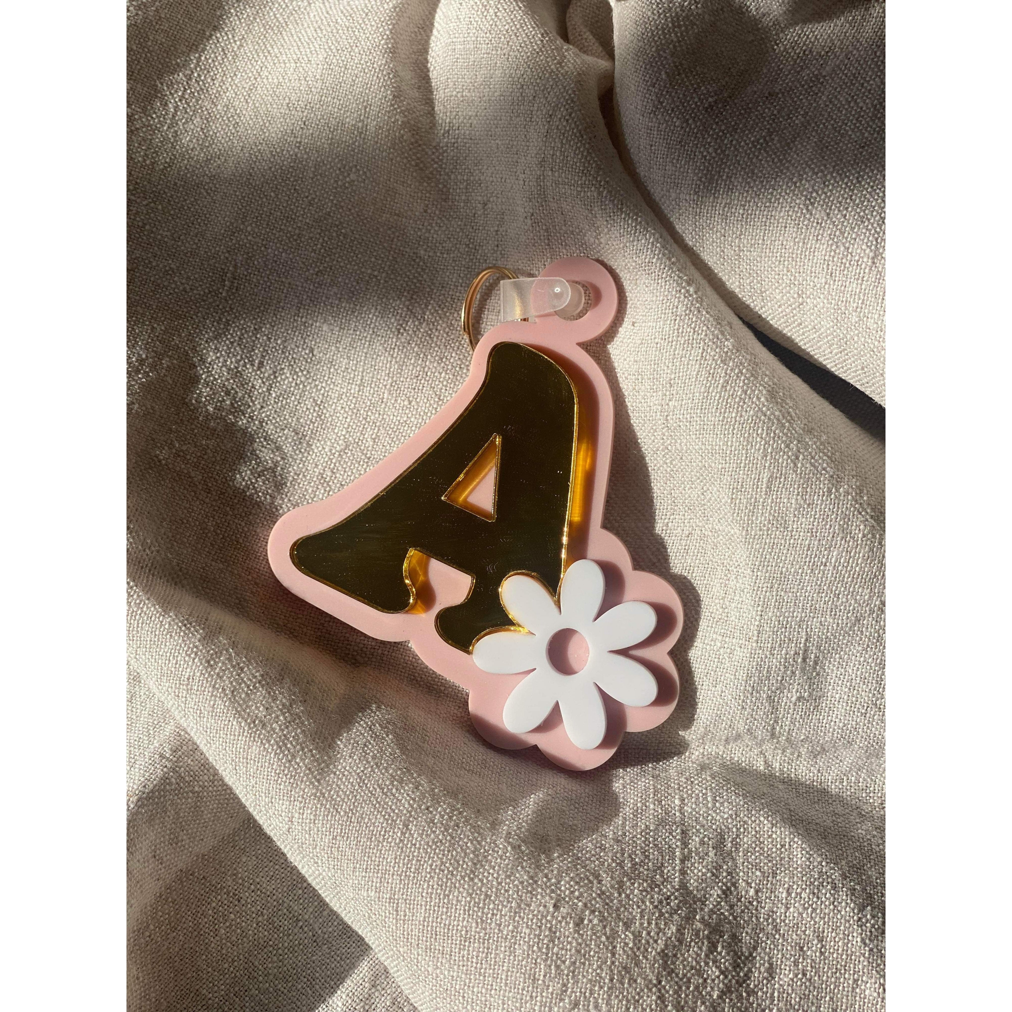 Daisy Double Layer Personalised Bag Tag