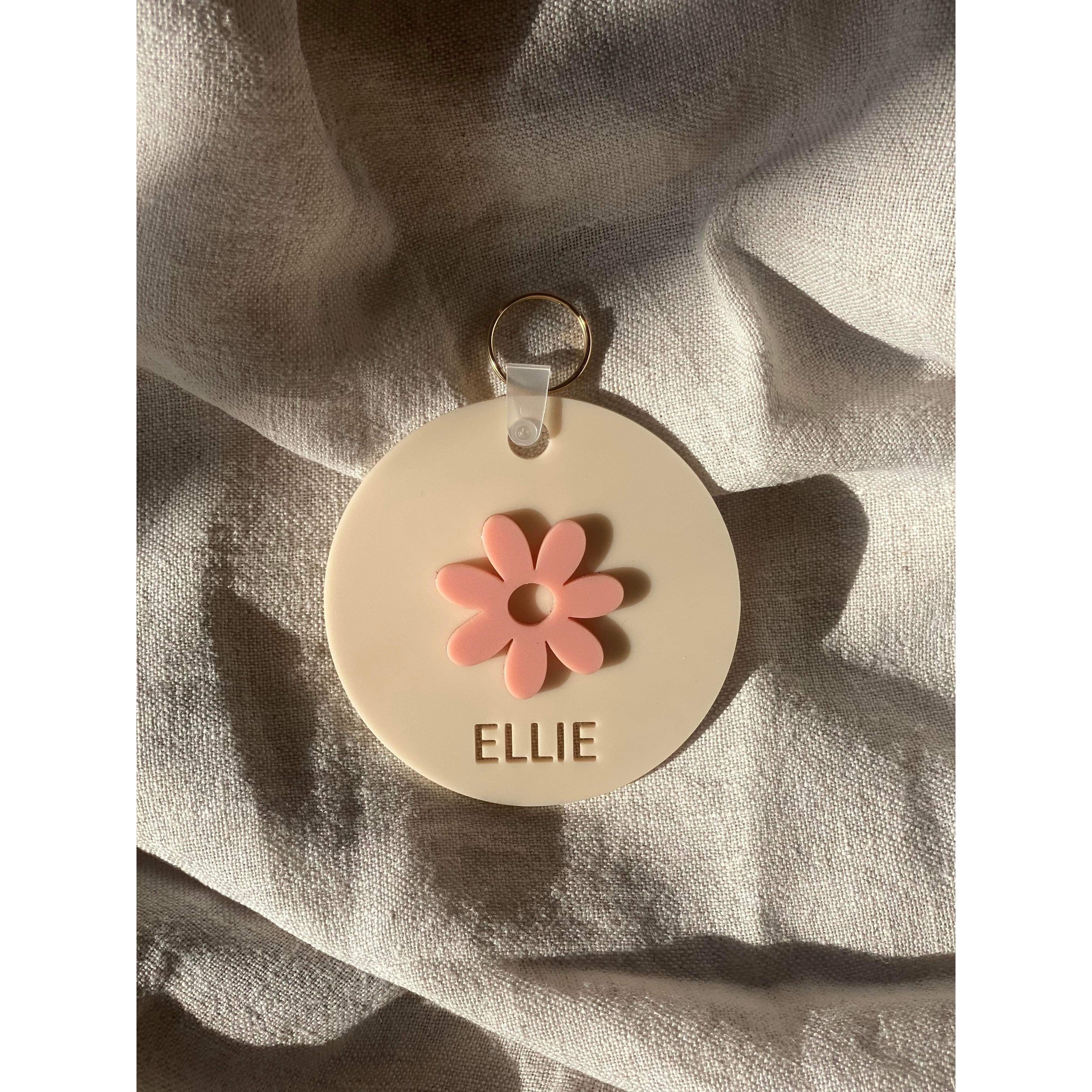 Daisy Double Layer Personalised Bag Tag