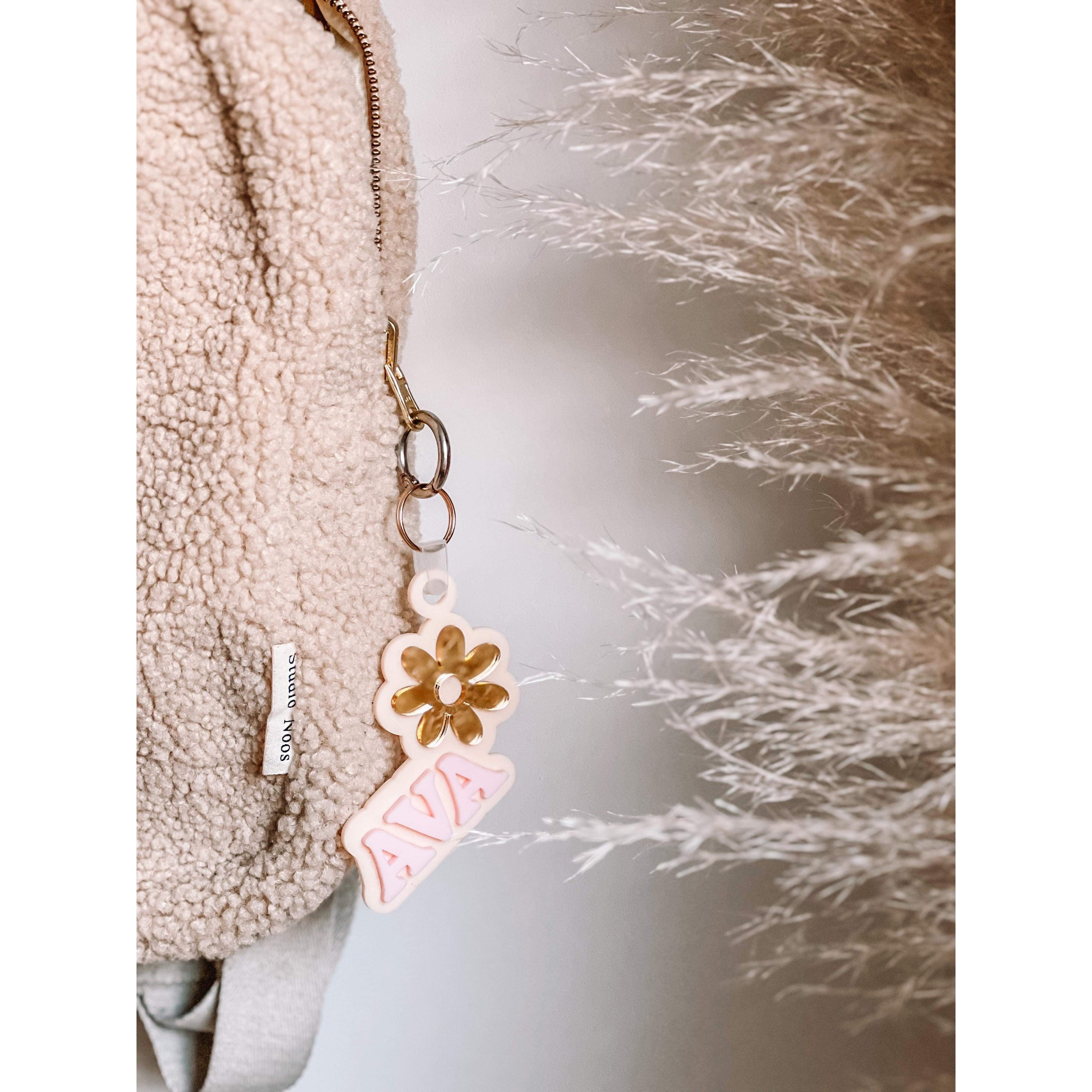 Daisy Double Layer Personalised Bag Tag