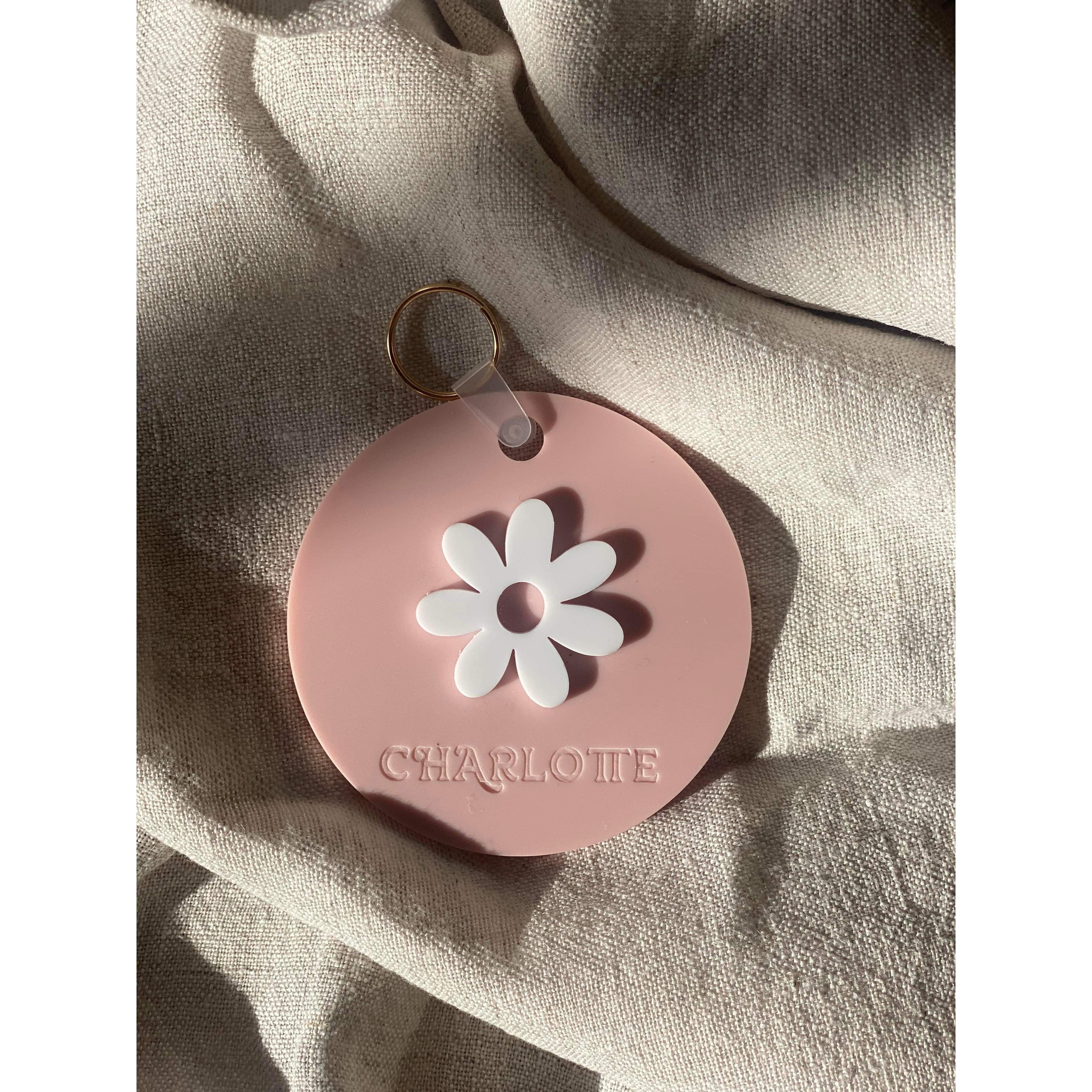 Daisy Double Layer Personalised Bag Tag