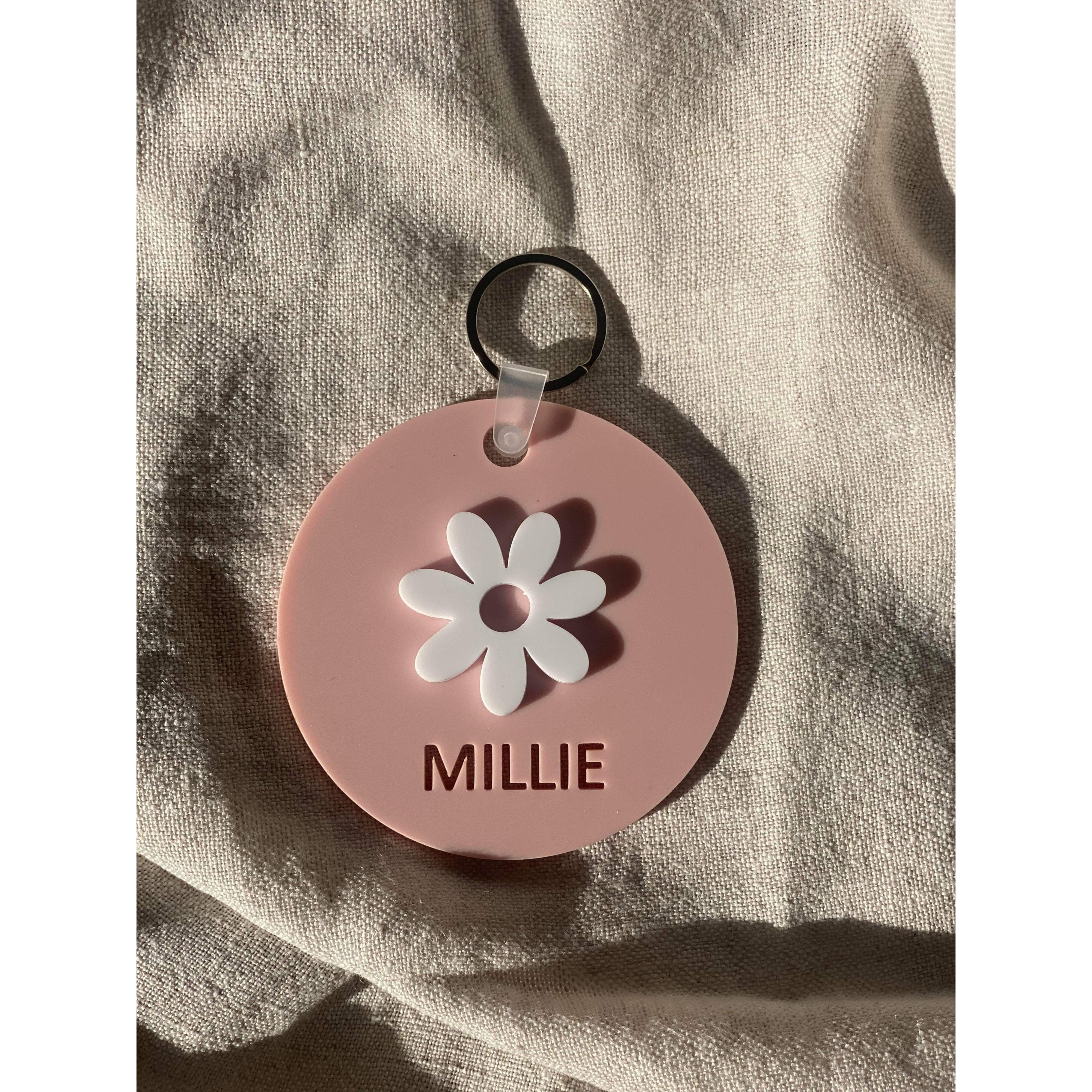 Daisy Double Layer Personalised Bag Tag