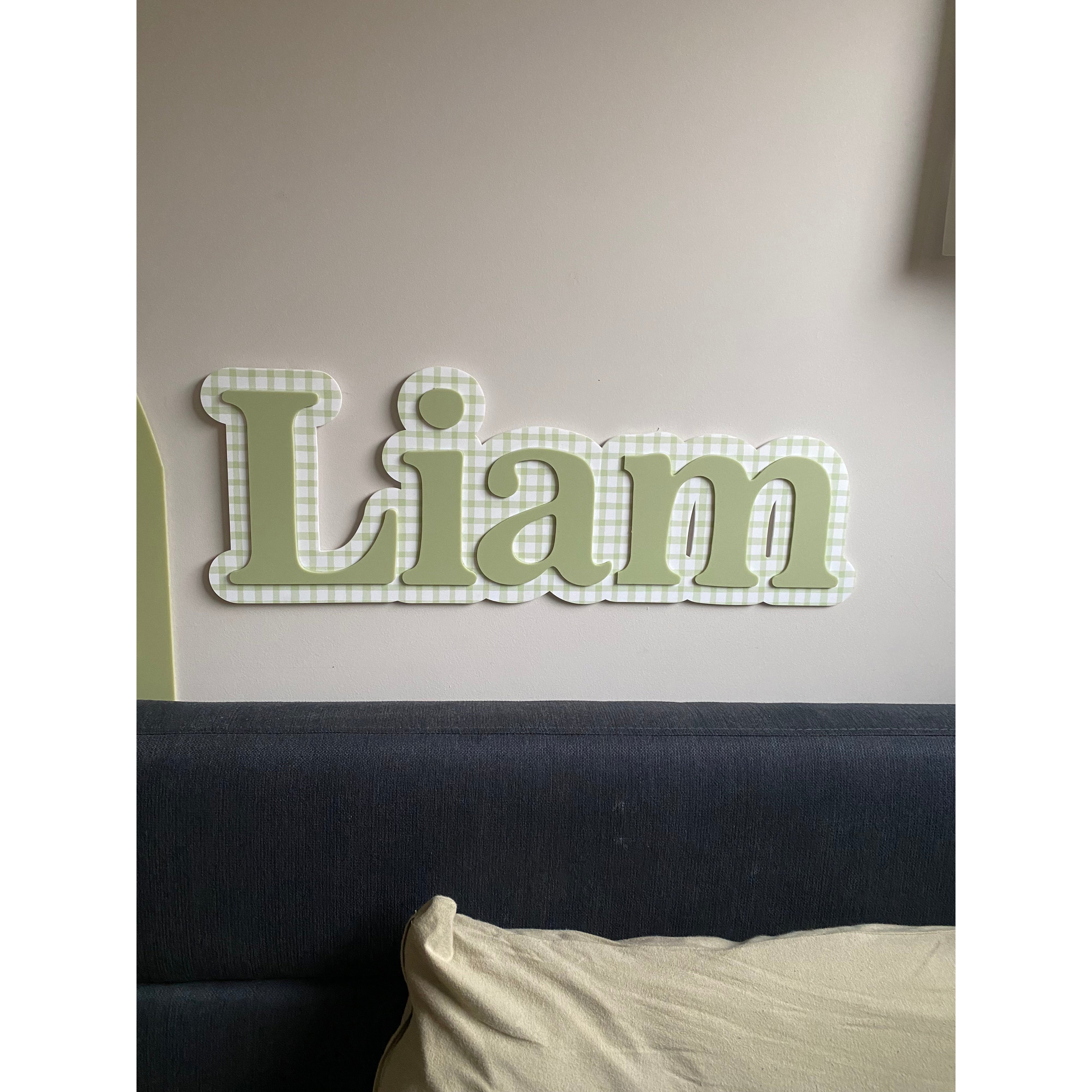 Gingham Double Layer Name Plaque