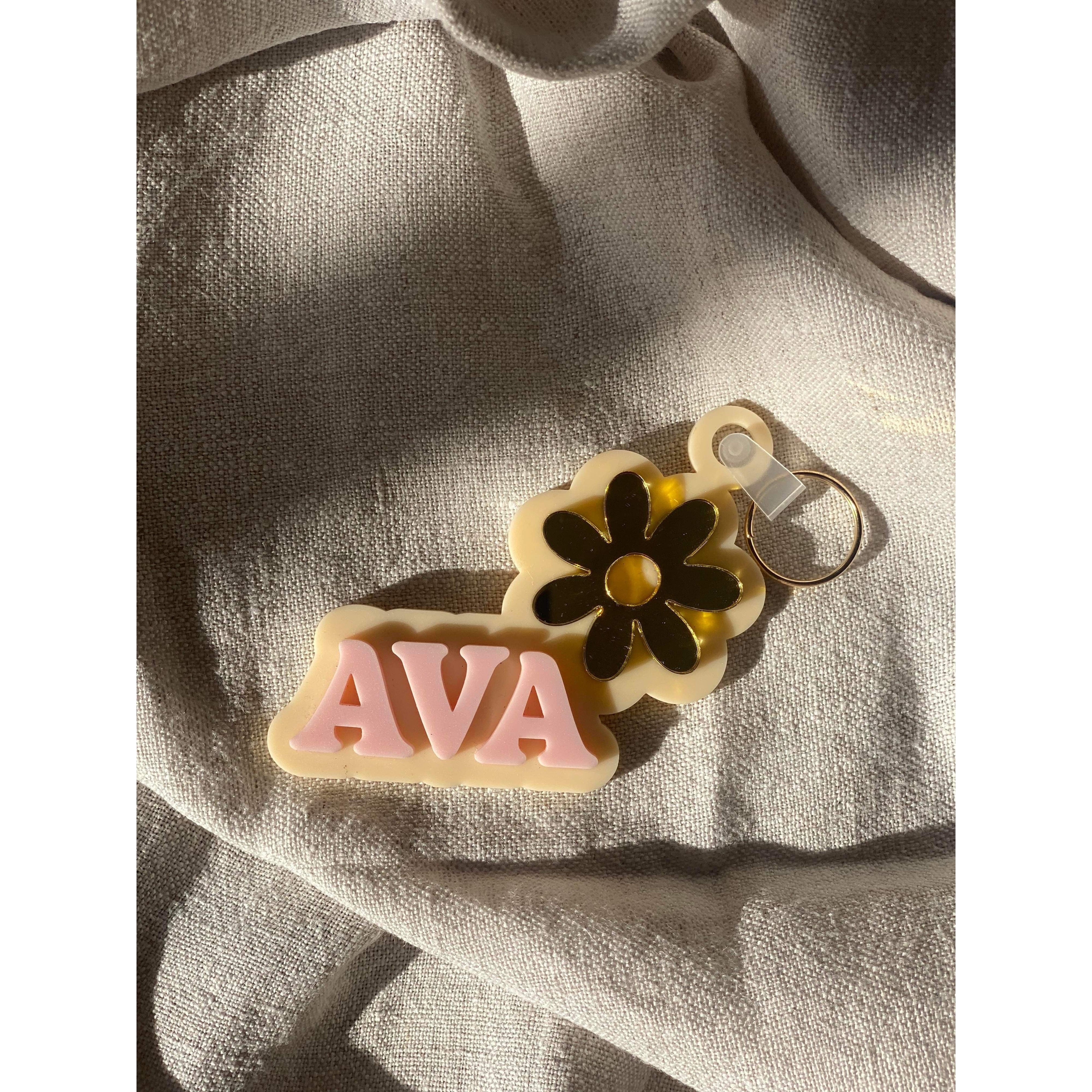 Daisy Double Layer Personalised Bag Tag