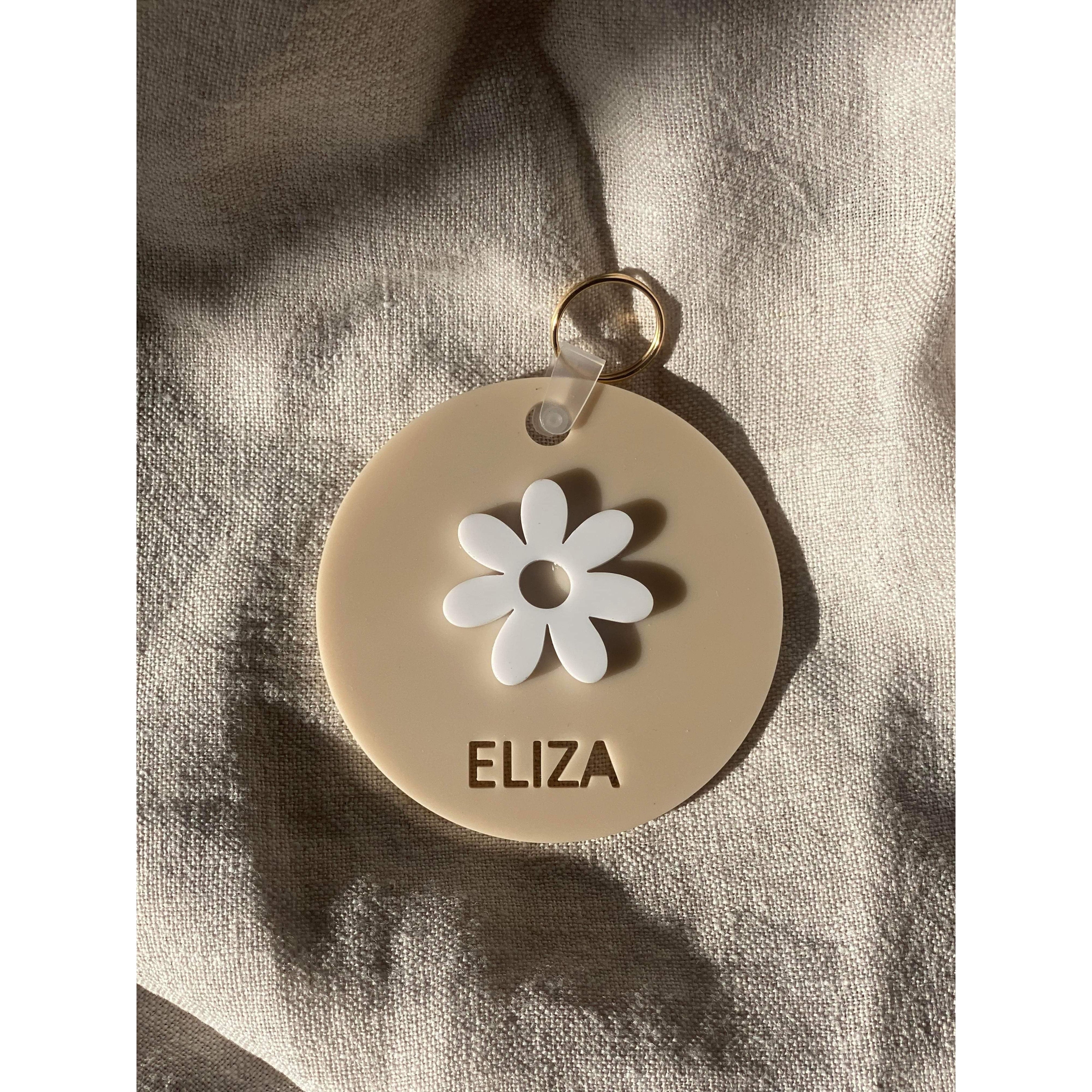 Daisy Double Layer Personalised Bag Tag