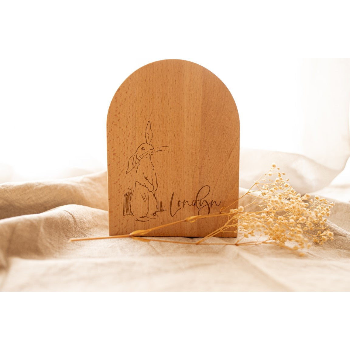 Engraved Bunny Personalised Arch Moneybox