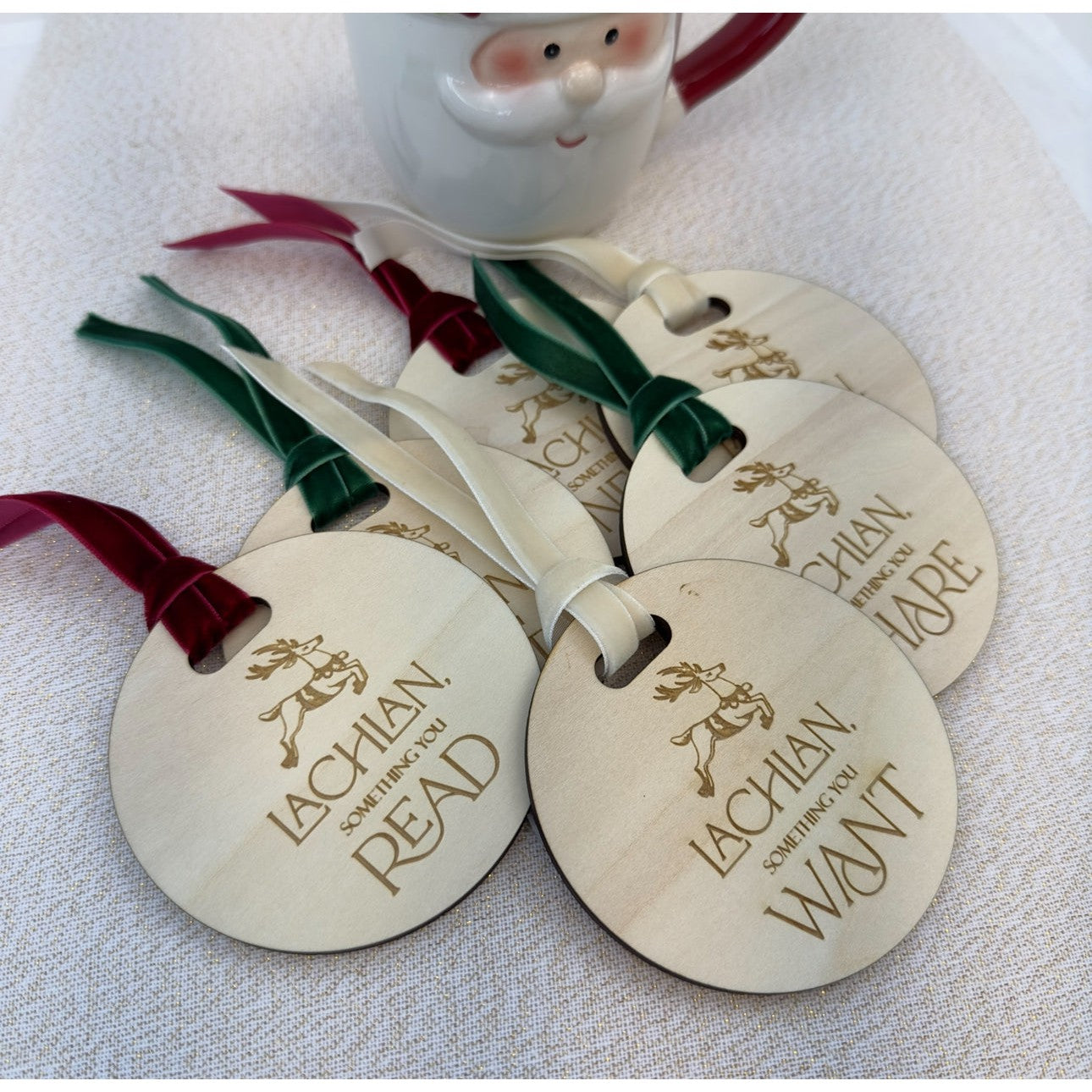 Circle Timber "Something" Christmas Gift Tags
