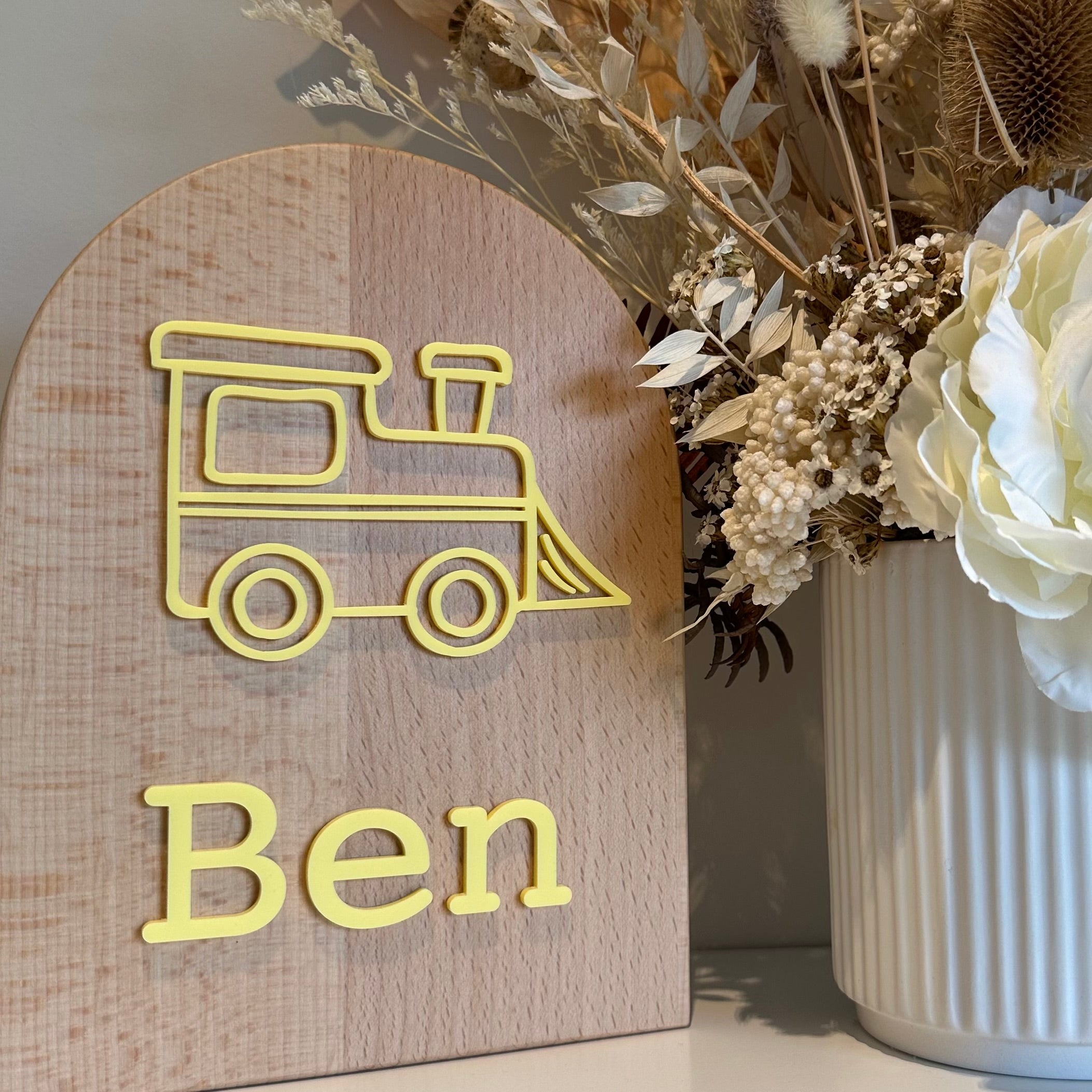Acrylic Little Choo Choo Personalised Arch Moneybox