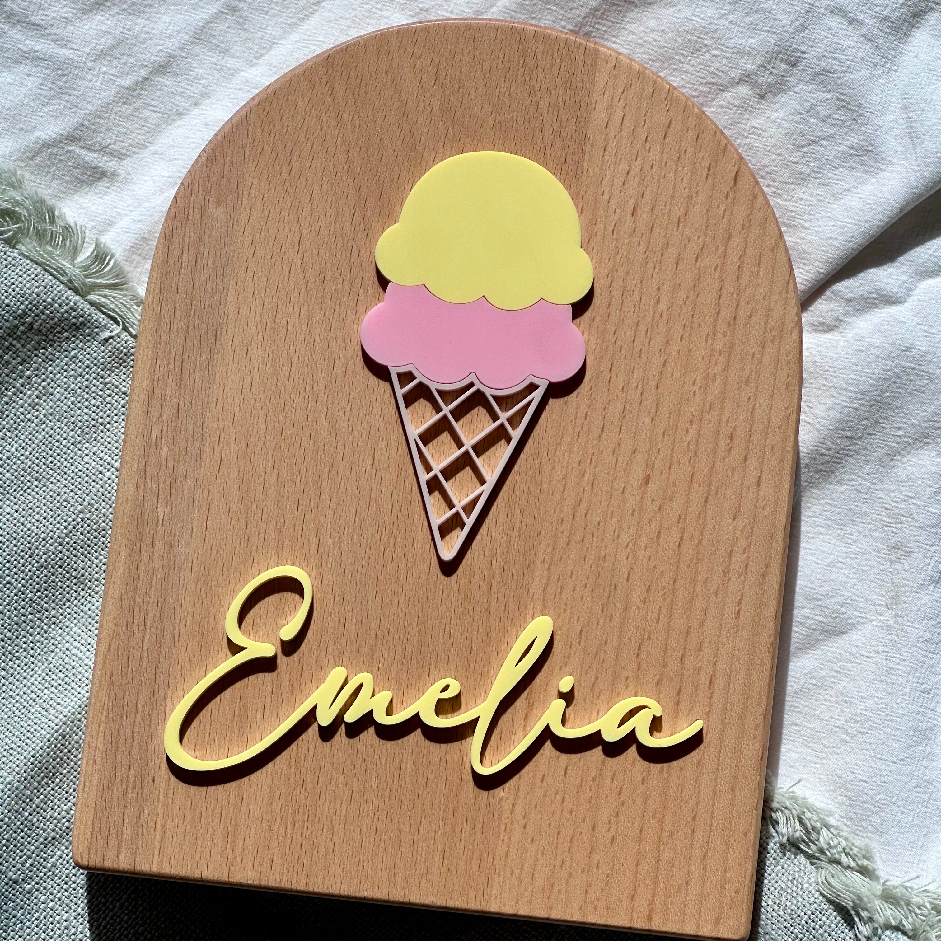 Acrylic Sweet Treat Ice Cream Personalised Arch Moneybox
