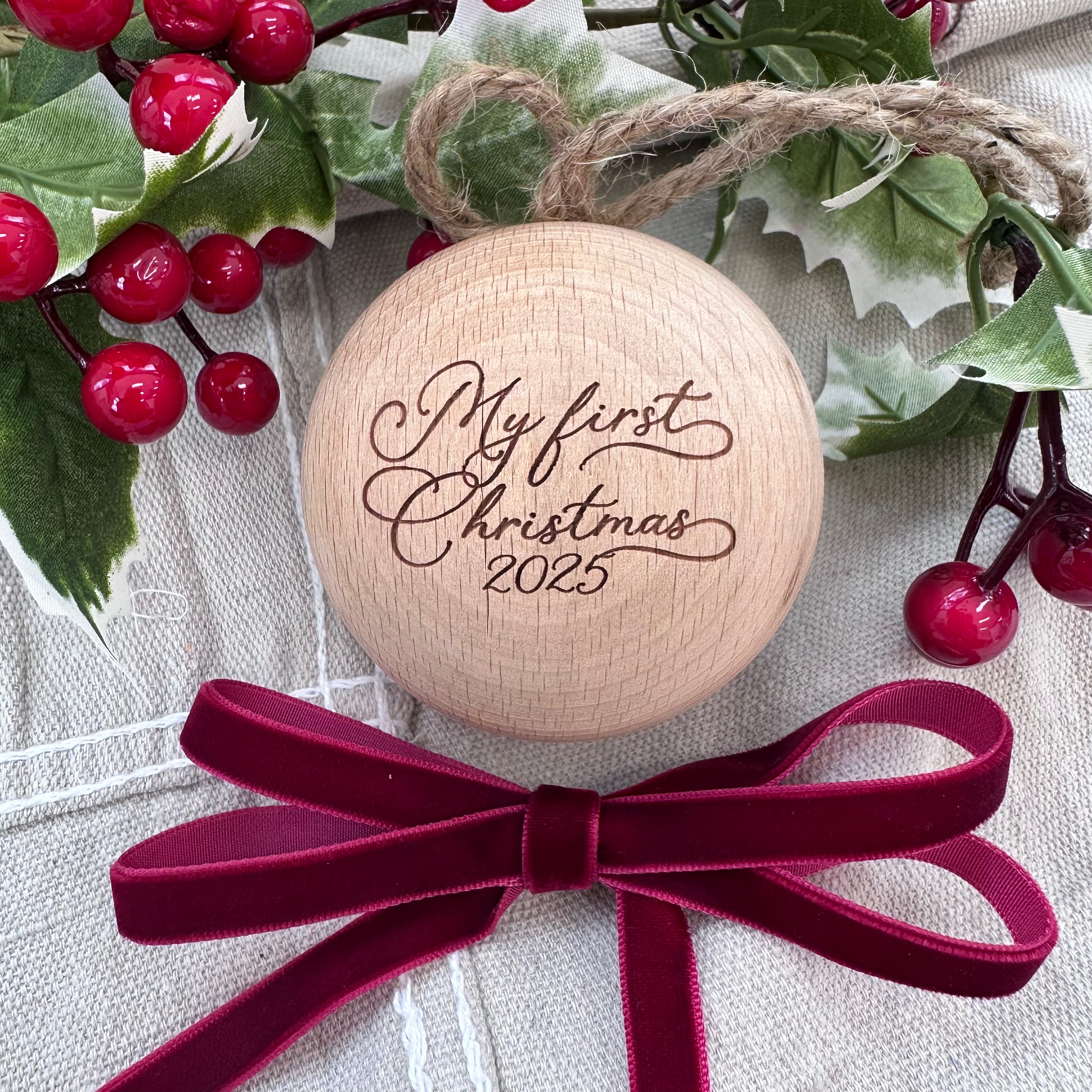 Timber Sphere Christmas Baubles
