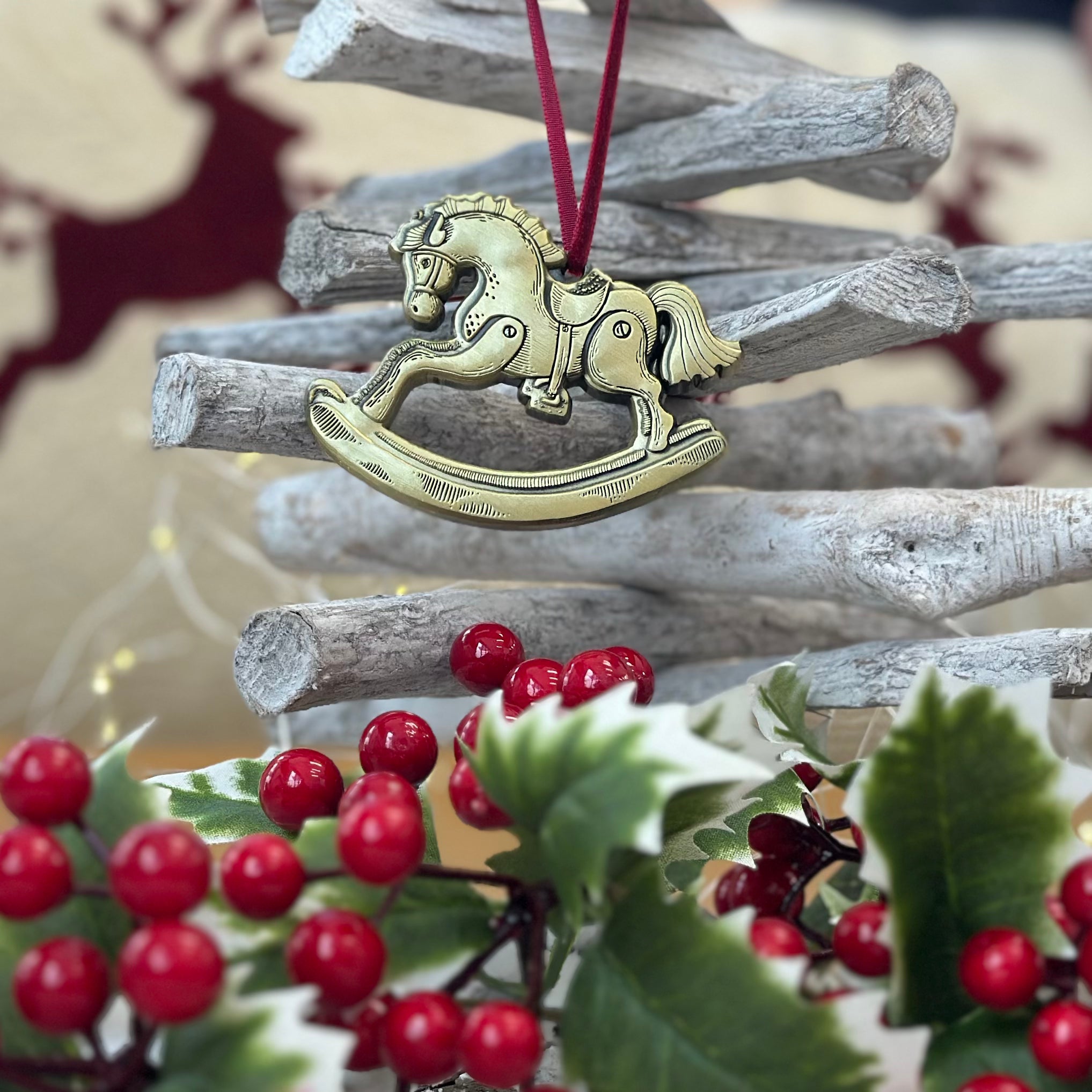 Vintage Rocking Horse Personalised Ornament