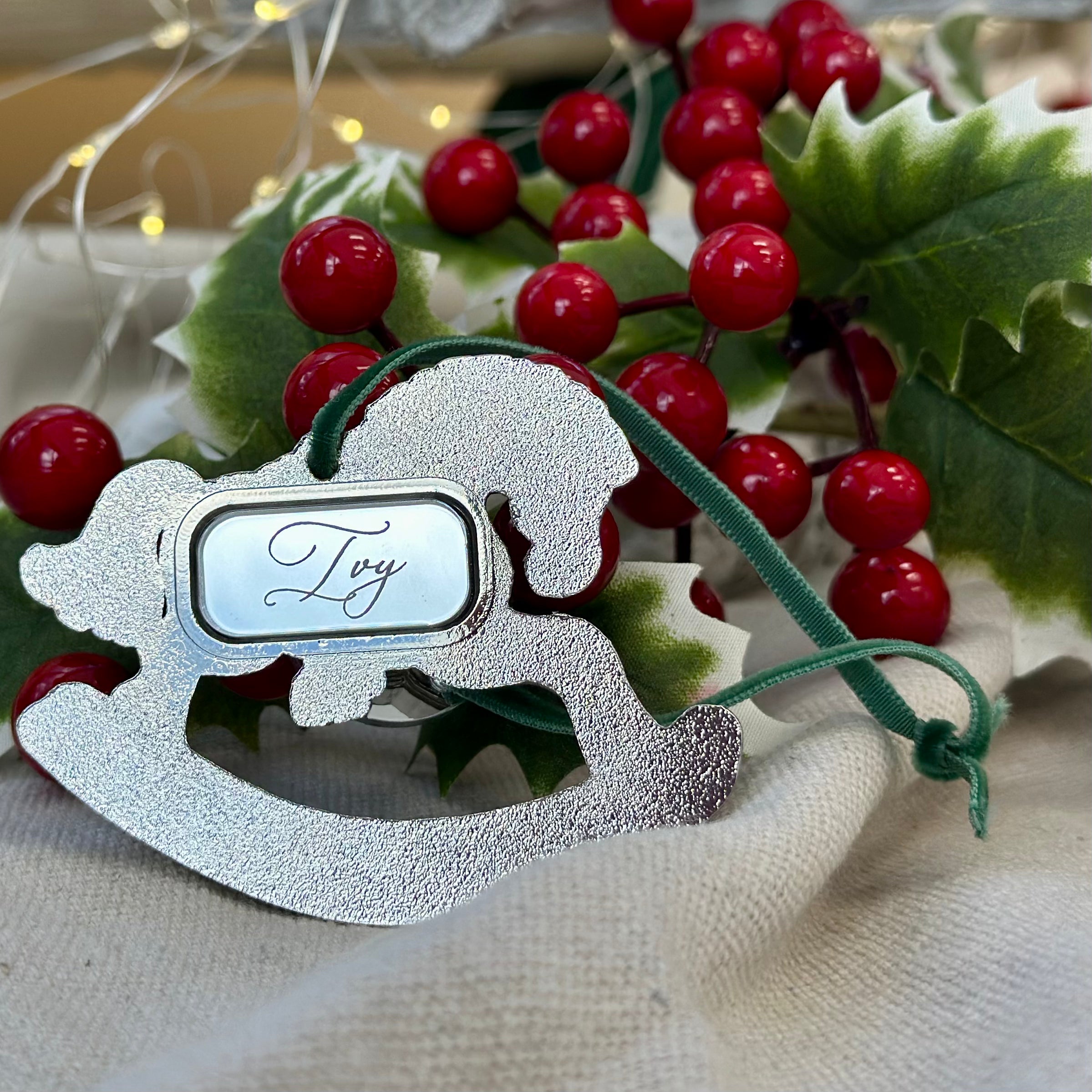 Vintage Rocking Horse Personalised Ornament