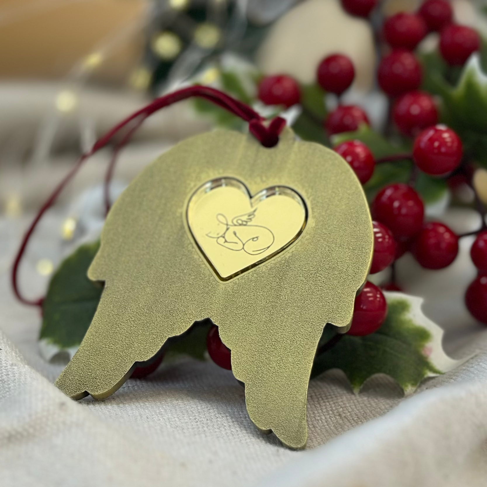 Heaven's Embrace – Angel Wings Personalised Ornament