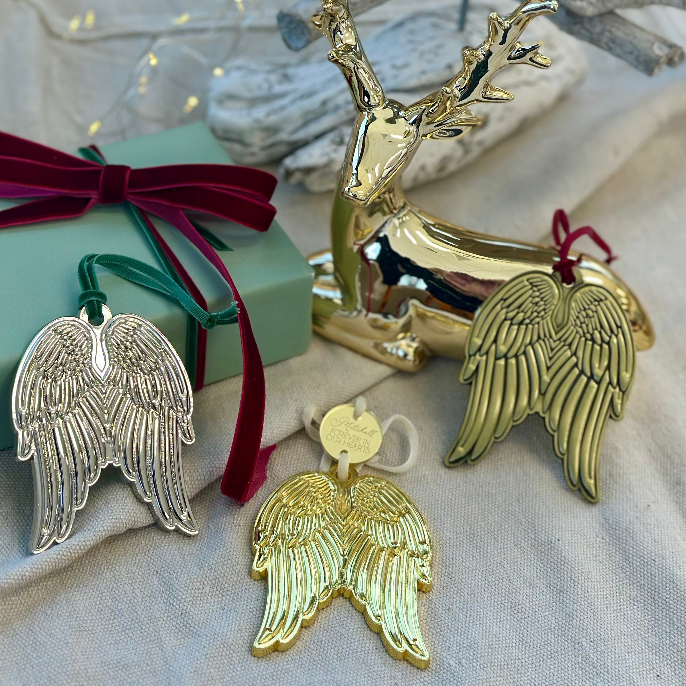 Heaven's Embrace – Angel Wings Personalised Ornament