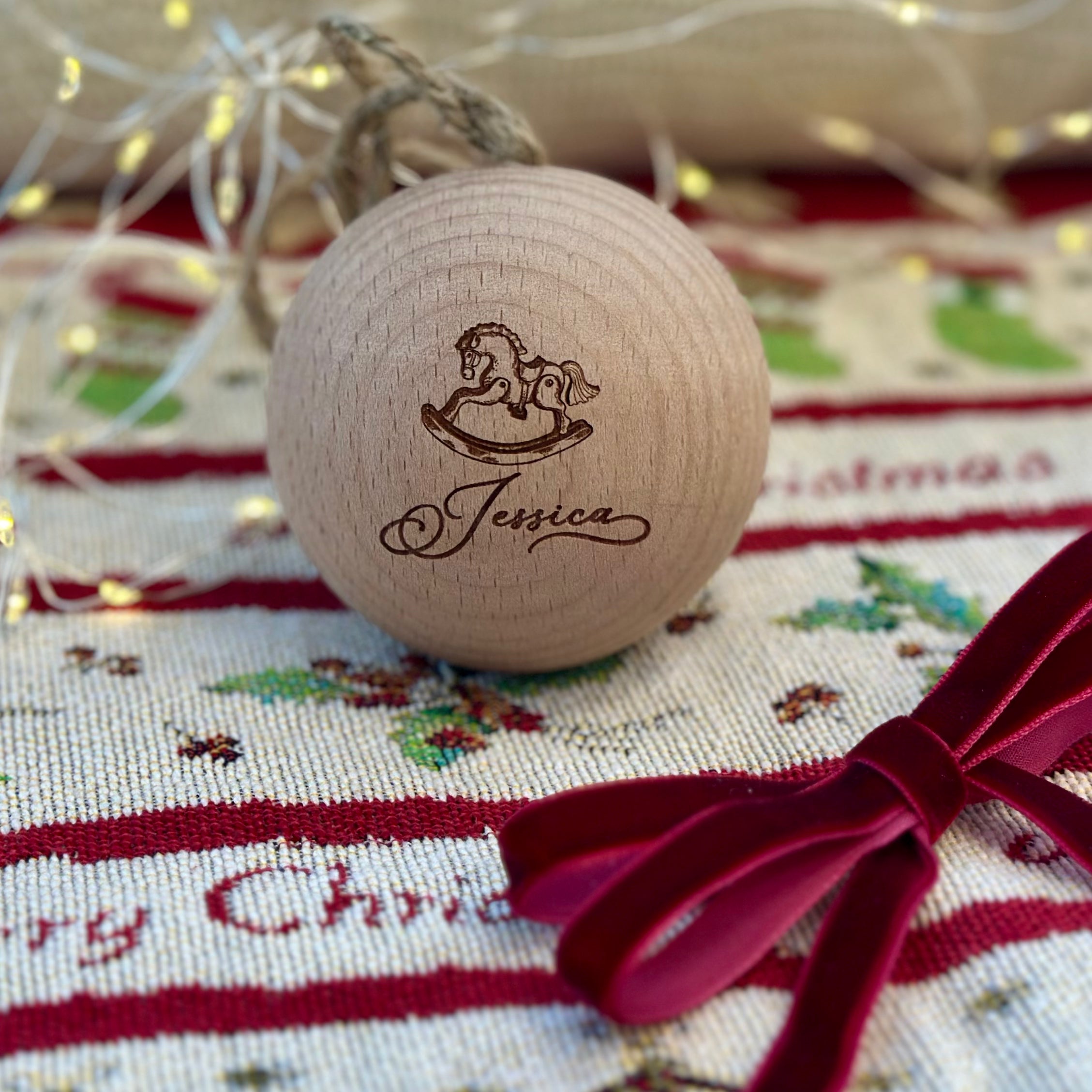 Timber Sphere Christmas Baubles