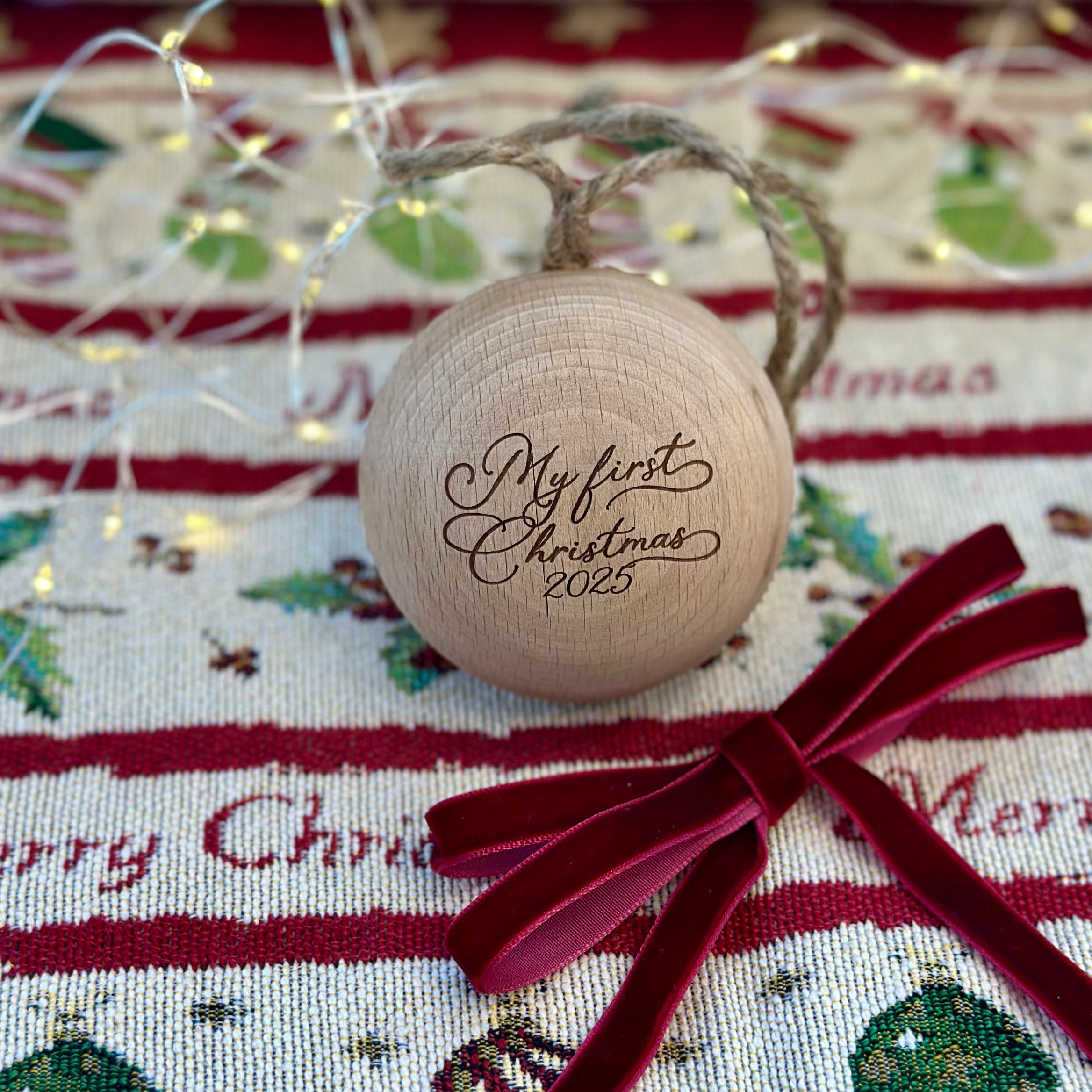 Timber Sphere Christmas Baubles