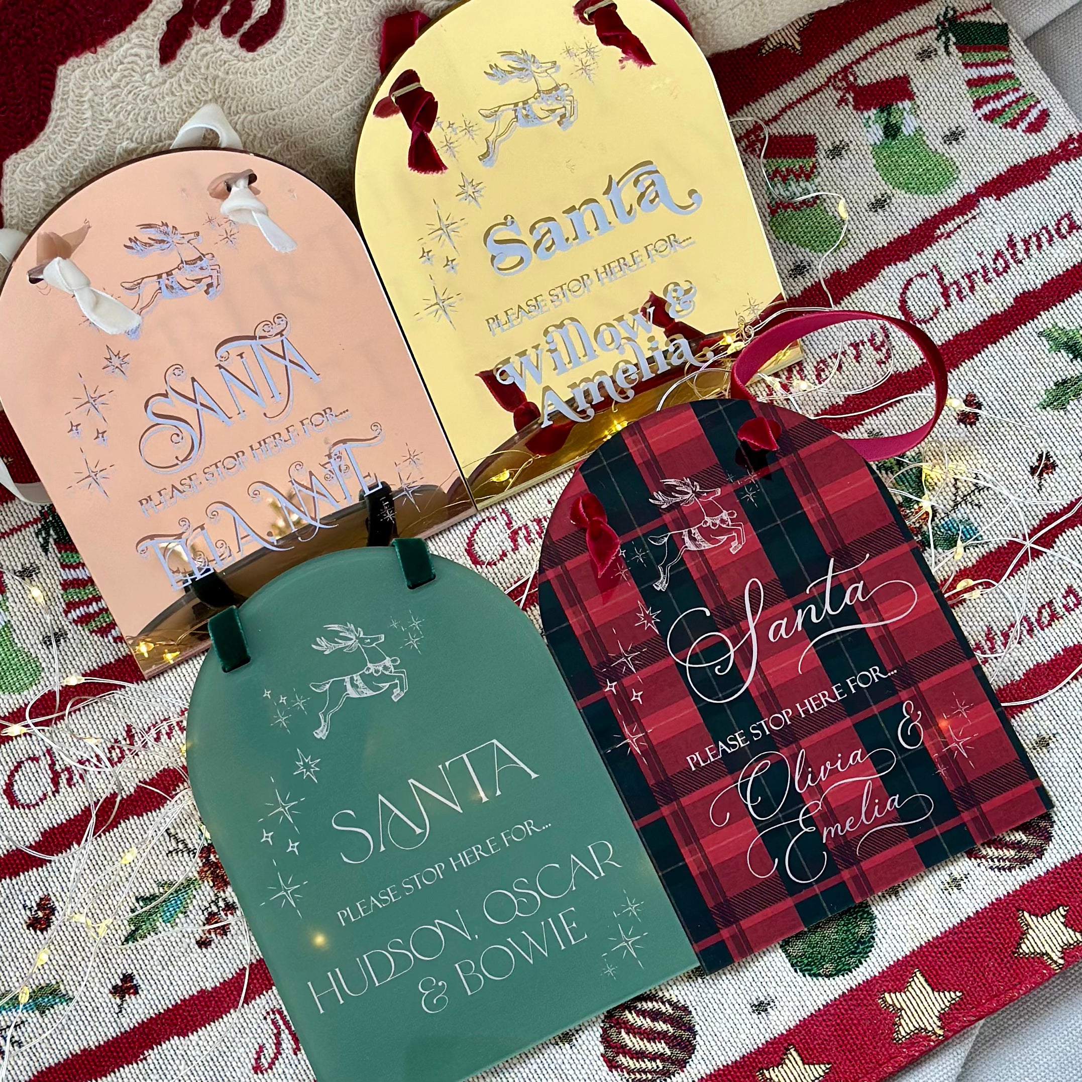 "Santa Please Stop Here" Hanging Plaque