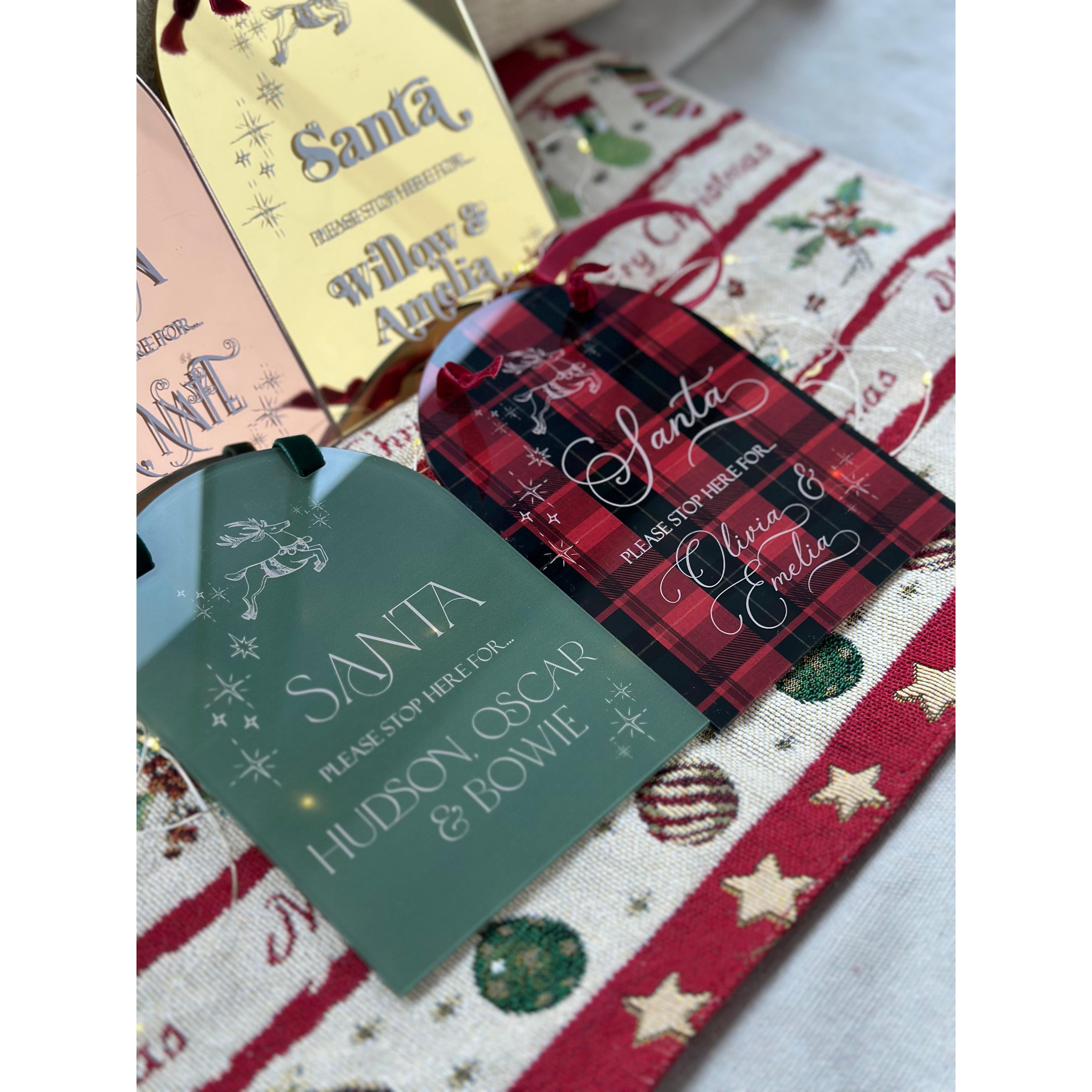 "Santa Please Stop Here" Hanging Plaque