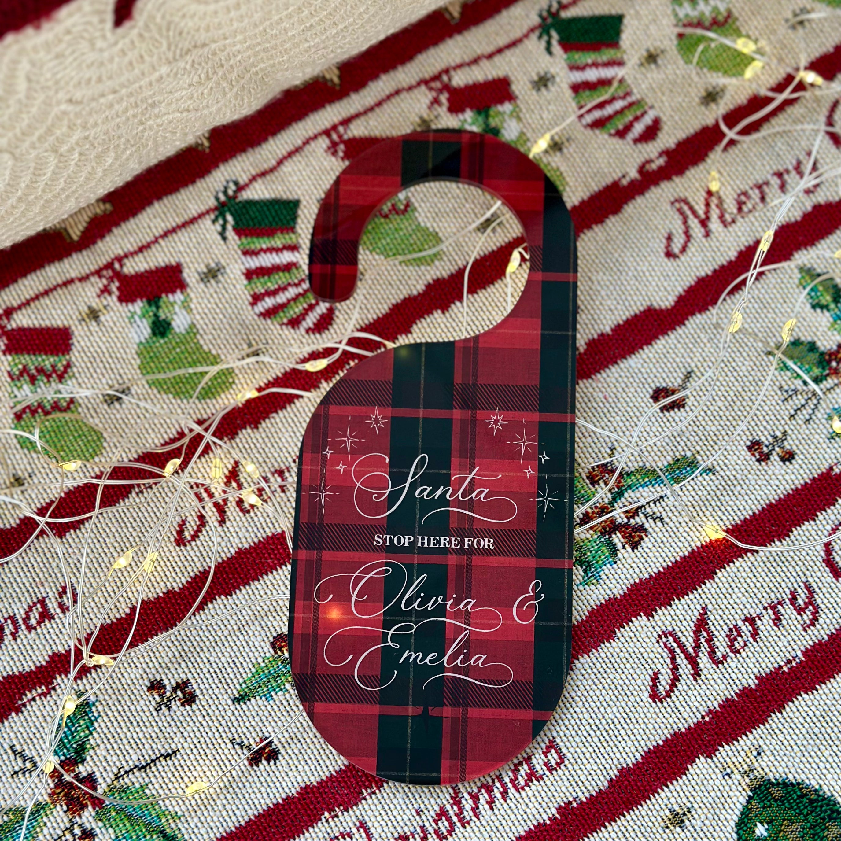 "Santa Please Stop Here" Door Hanger