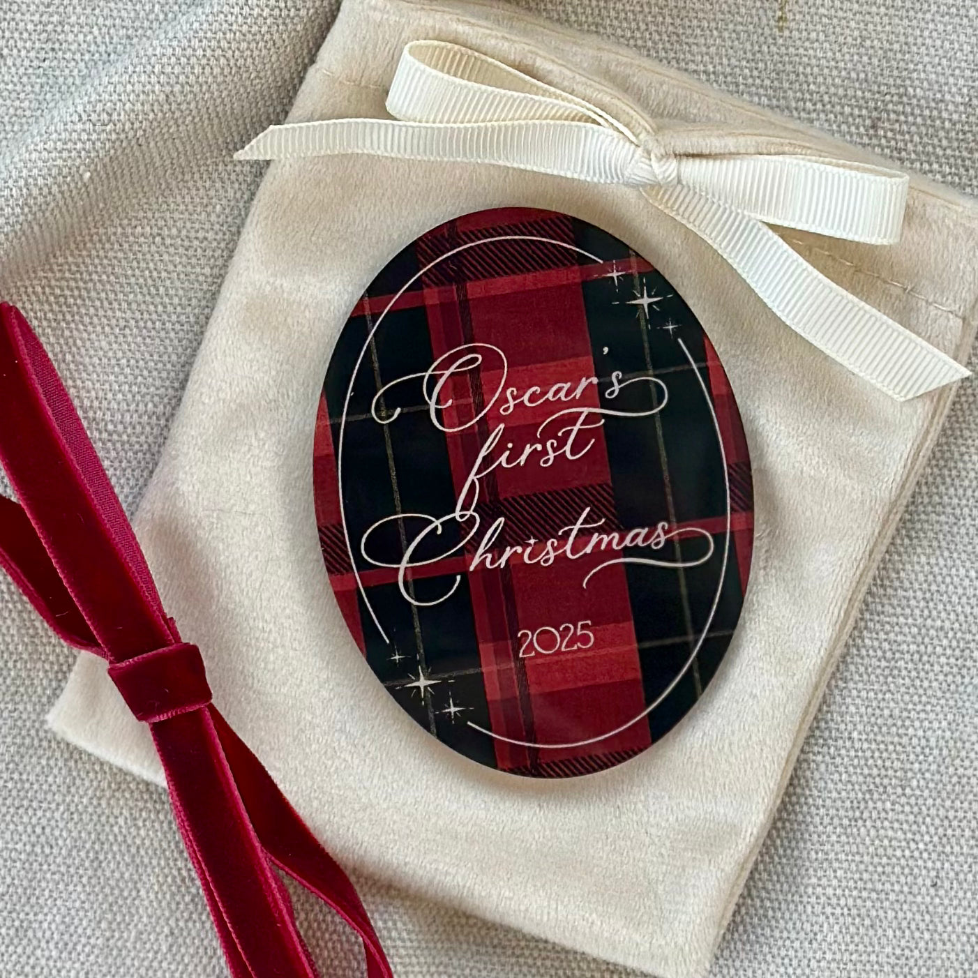 "My First Christmas" Announcement Hanger & Plaque