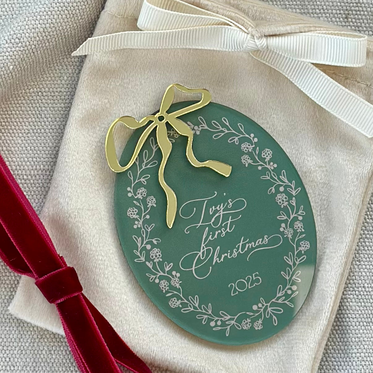 "My First Christmas" Announcement Hanger & Plaque
