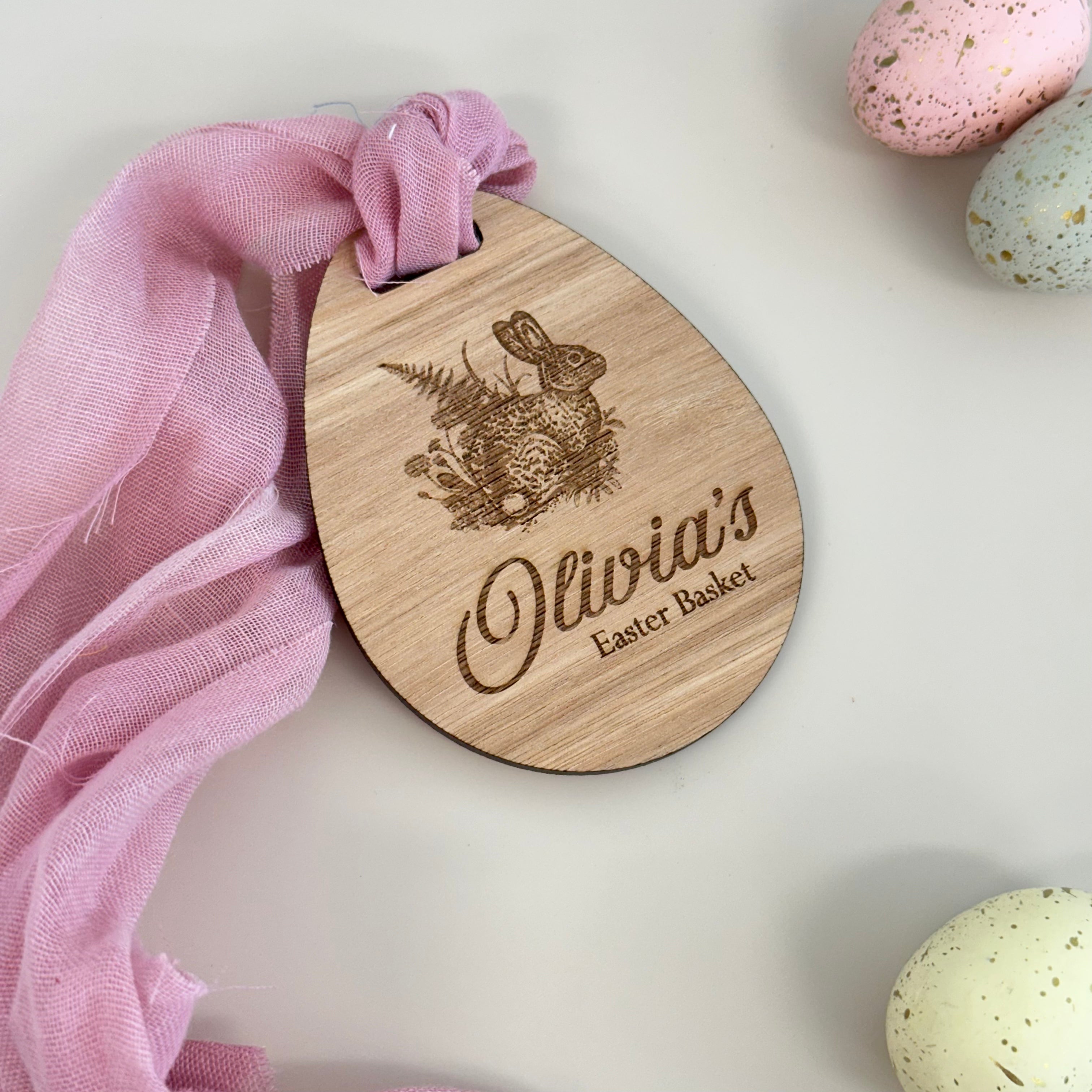 Vintage Timber Easter Egg Tag