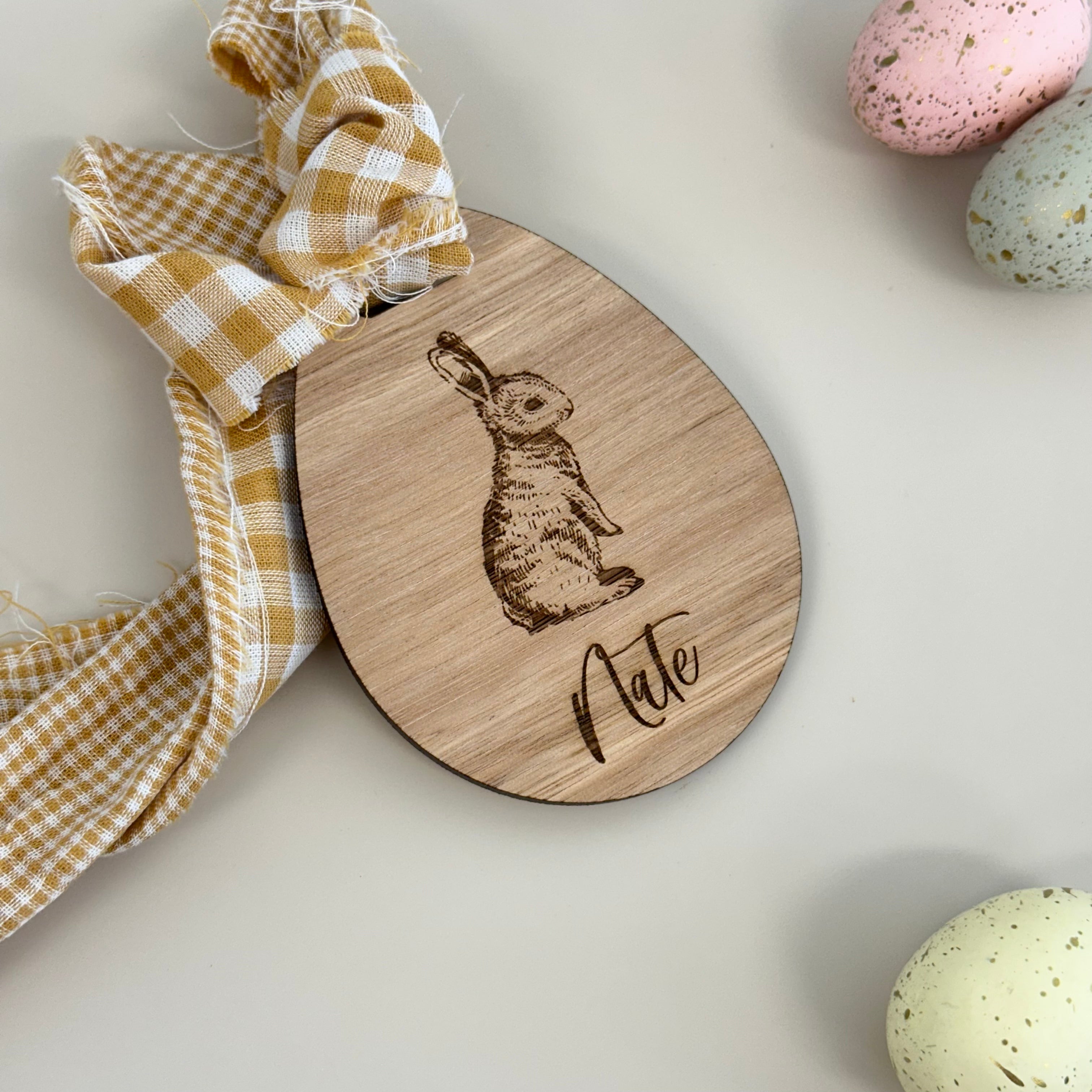 Vintage Timber Easter Egg Tag