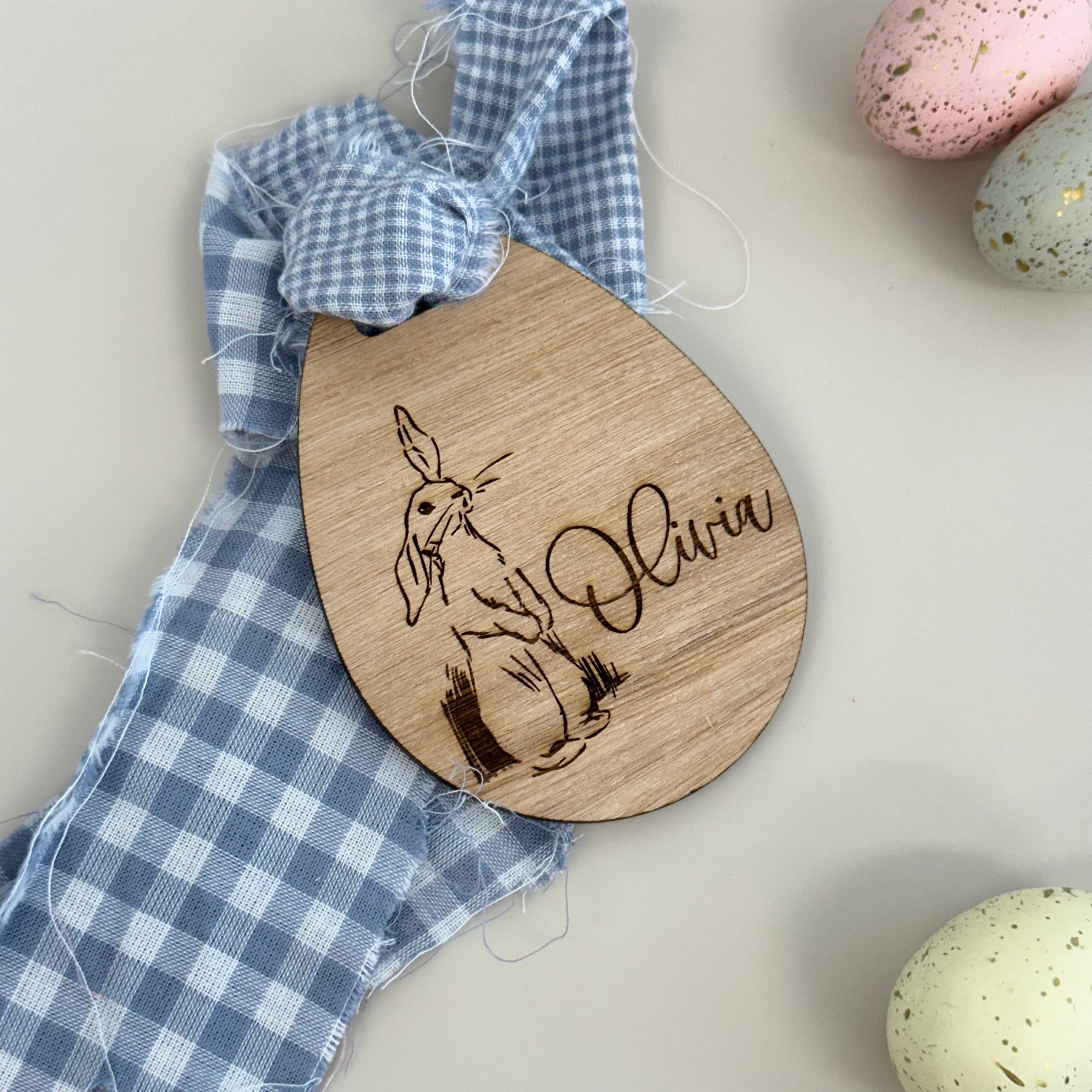 Vintage Timber Easter Egg Tag