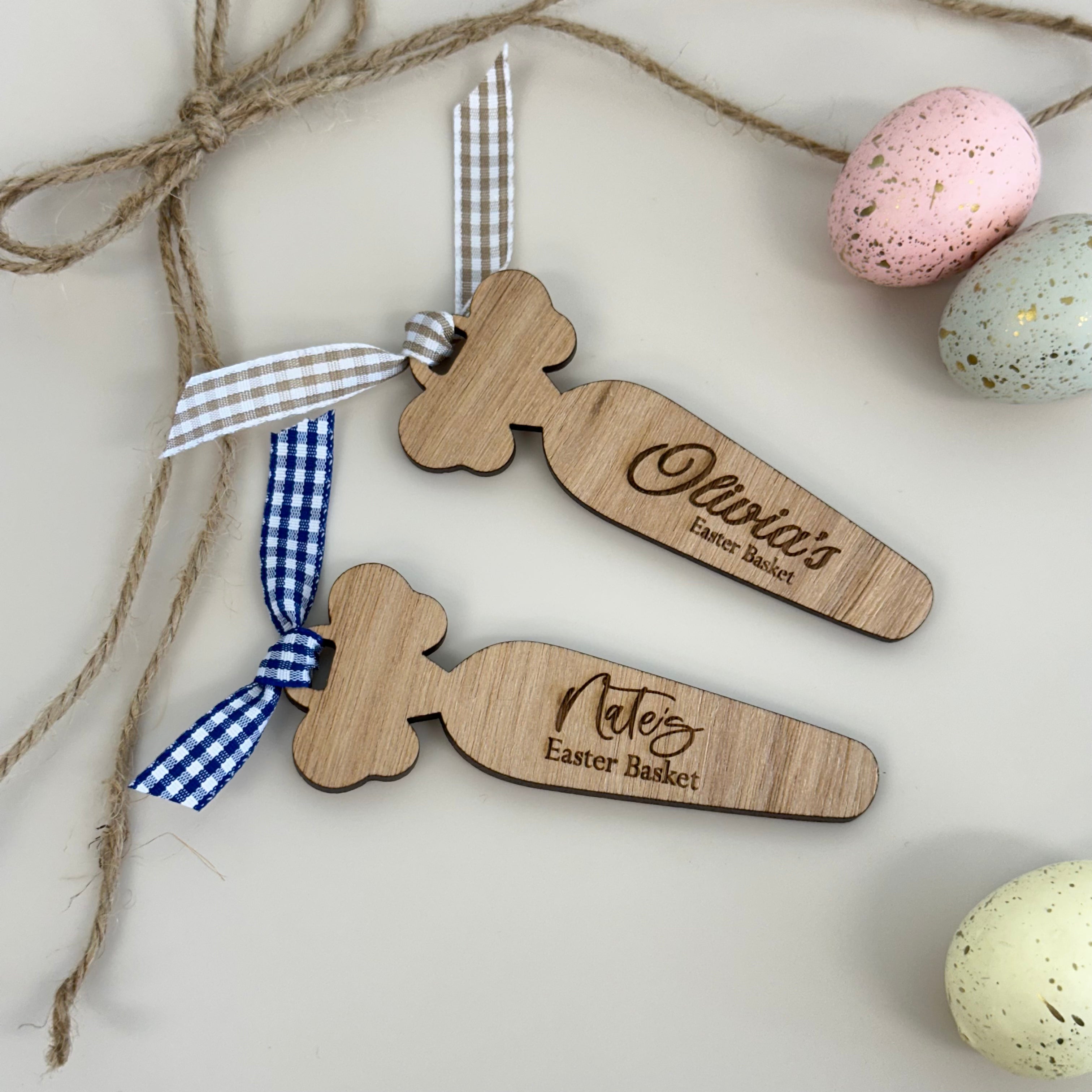 Vintage Timber Easter Carrot Tag