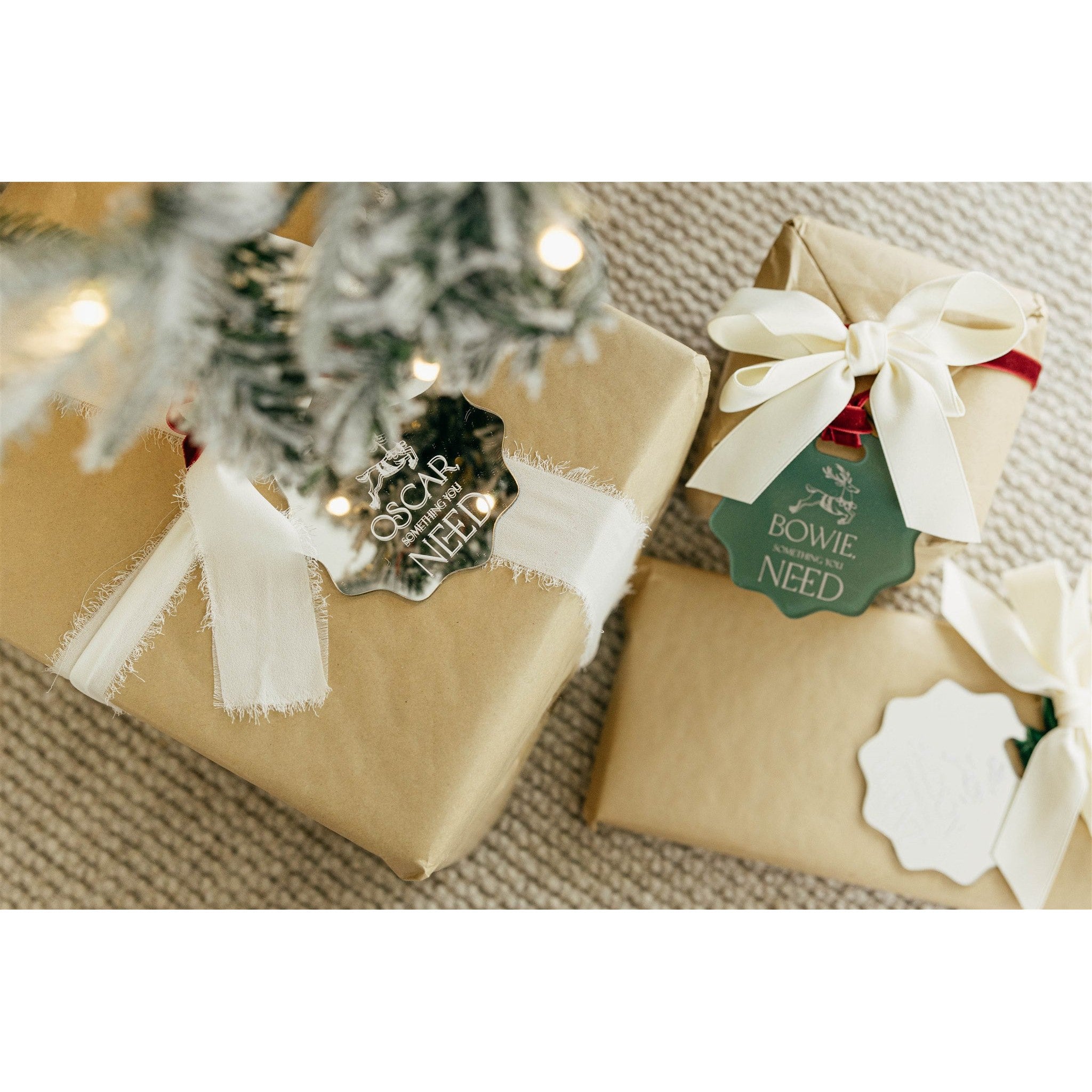 Wavy Colour Acrylic "Something" Christmas Gift Tags