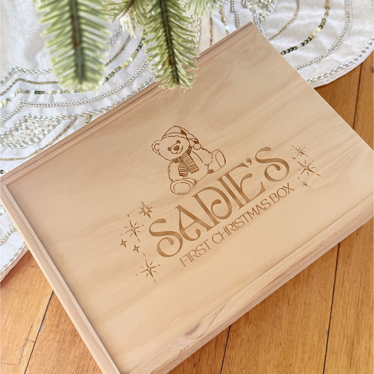 My Beary First Christmas Mini Slide Lid Keepsake Box